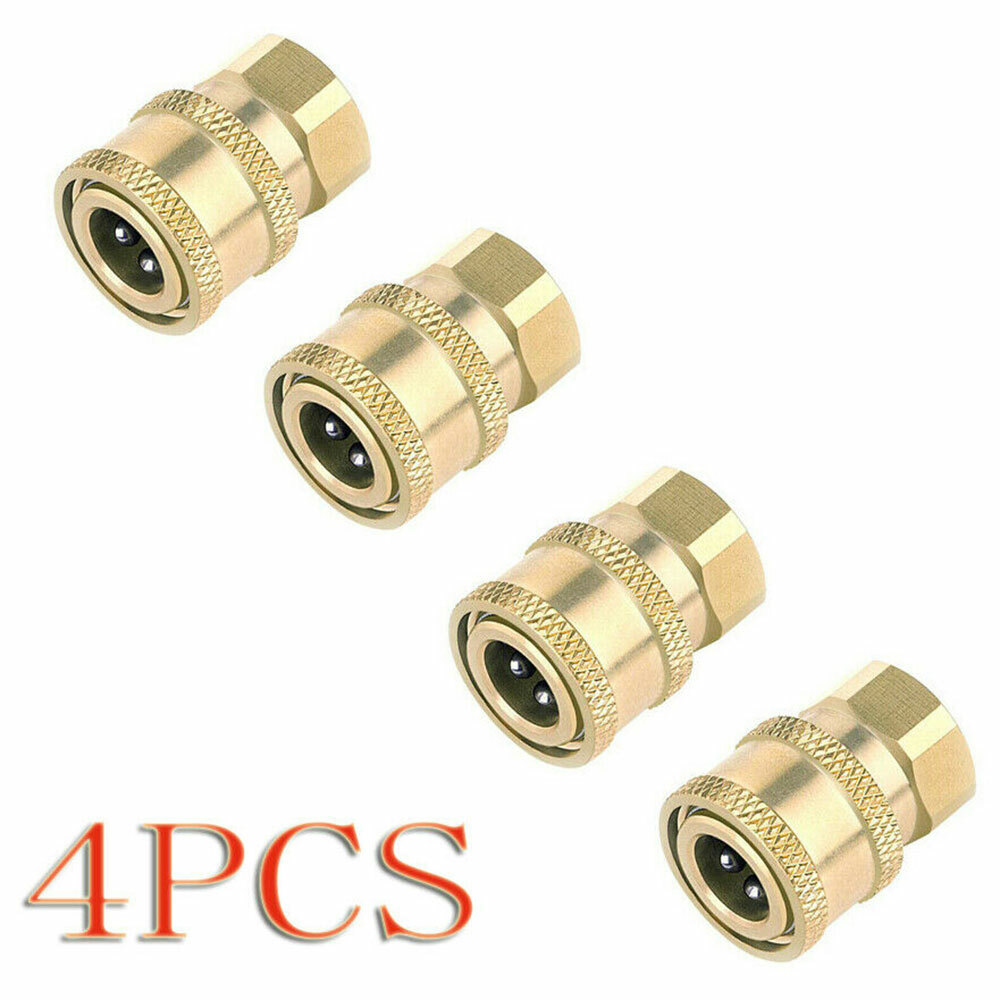 4PC Washer Coupler Brass Pressure Fittings 1/4 Inch Quick Connect To Female NPT