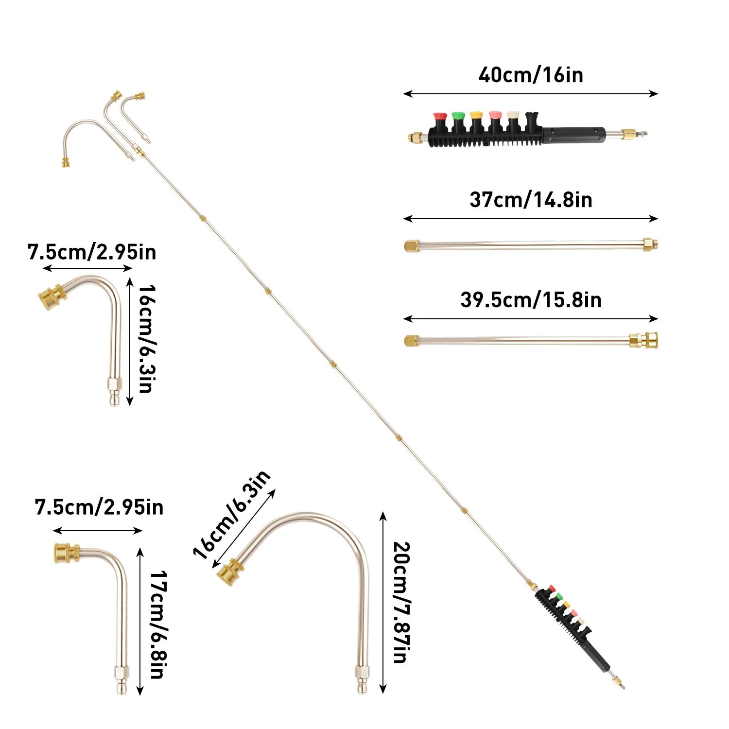 120 inch Pressure Washer Extension Wand, Replaceable Upgraded Power Washer Lance