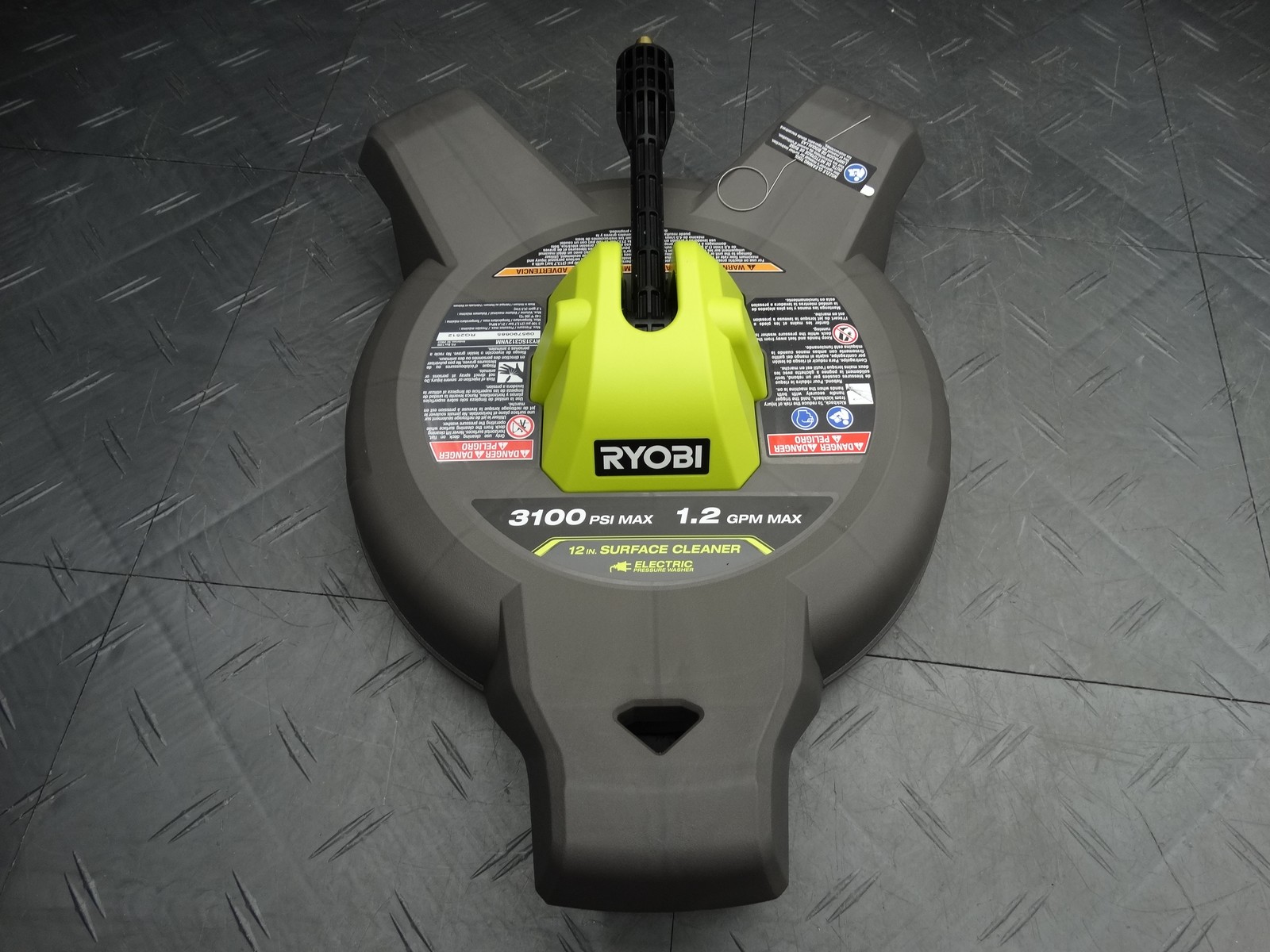 RYOBI 12 in 3100 PSI Electric Pressure Washer Surface Cleaner with Caster Wheels