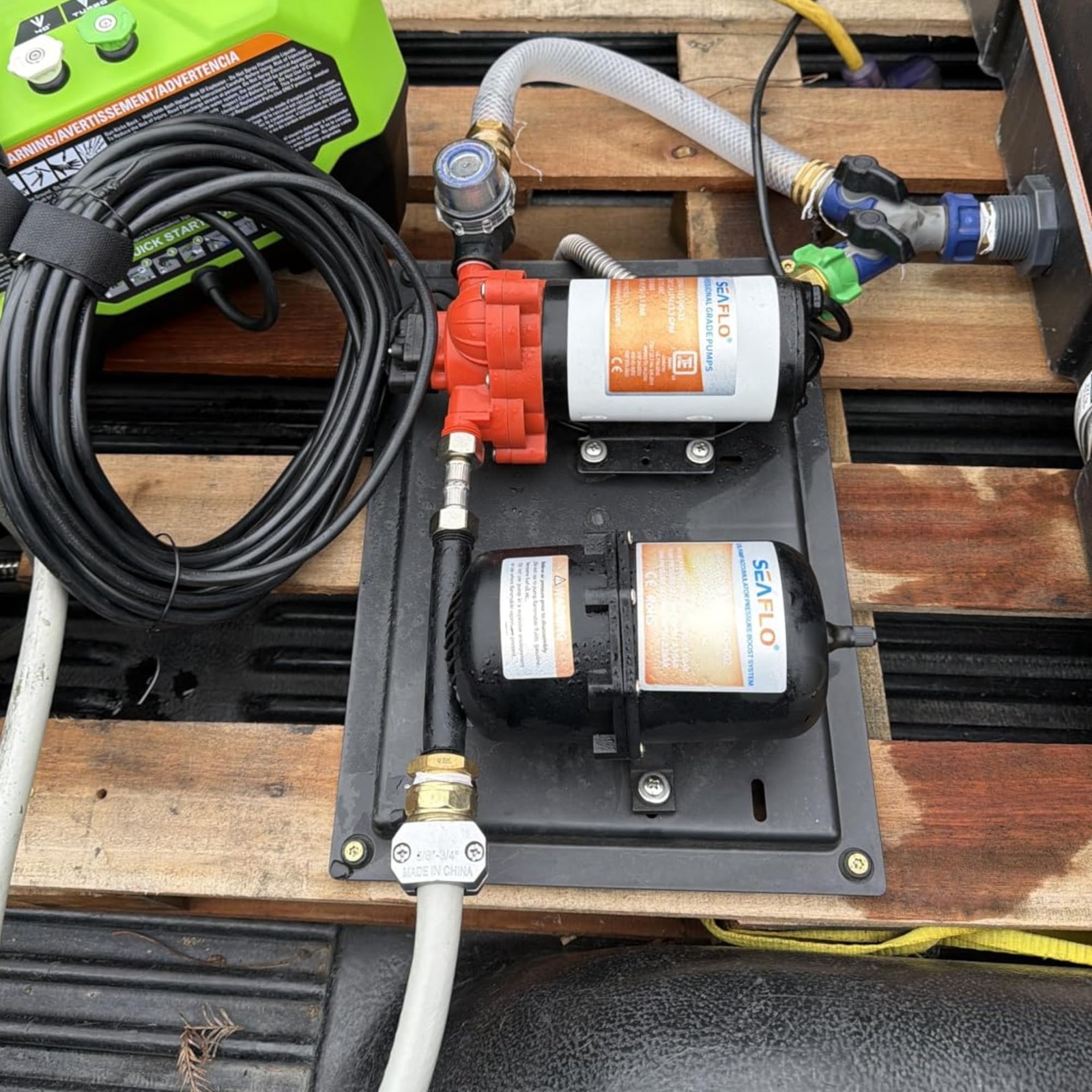 12V Water Pump and Accumulator Tank System 3.0 GPM 45 PSI Self Priming RV Boat
