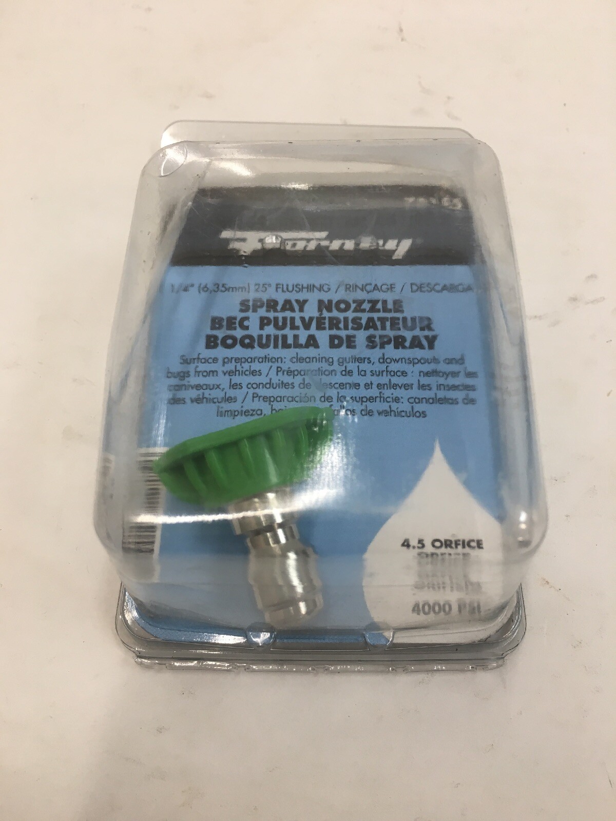 Forney 75155 Pressure Washer Flushing Nozzle 25° 4.5mm 1/4″ Quick Connect New