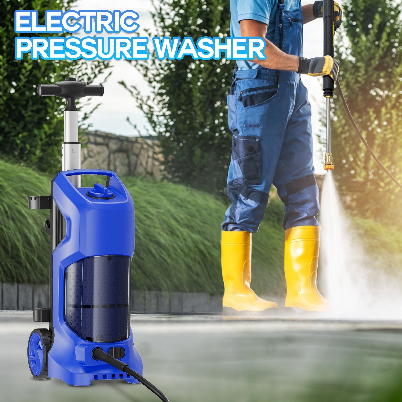 Pressure Washer 4200PSI 3.6GPM, Foam Cannon, Stainless Steel Lance, for Car