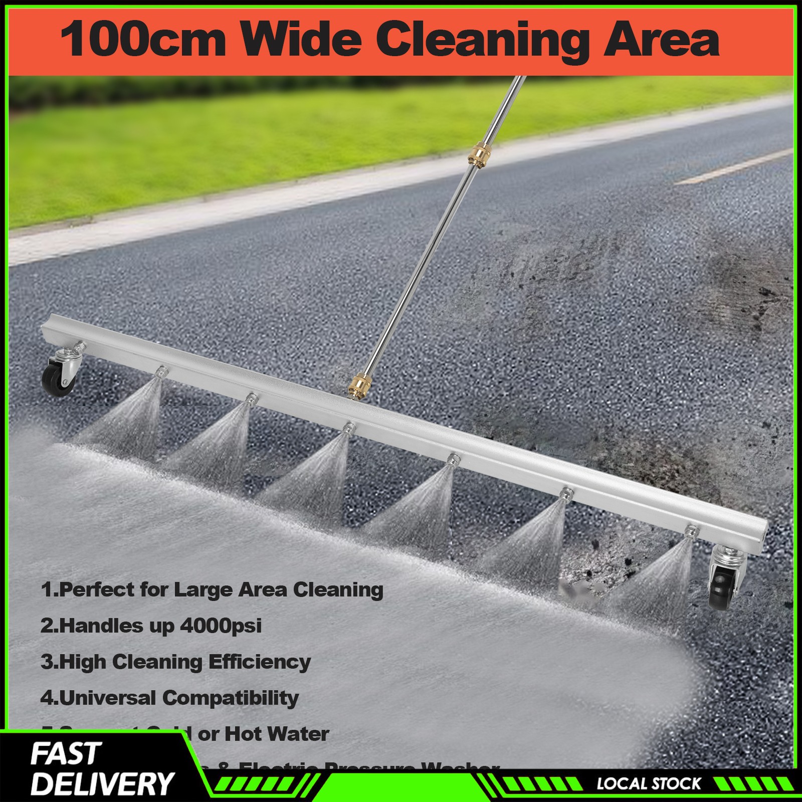 4000PSI Under Car Pressure Washer Undercarriage Cleaner Underbody Wash Broom 39″