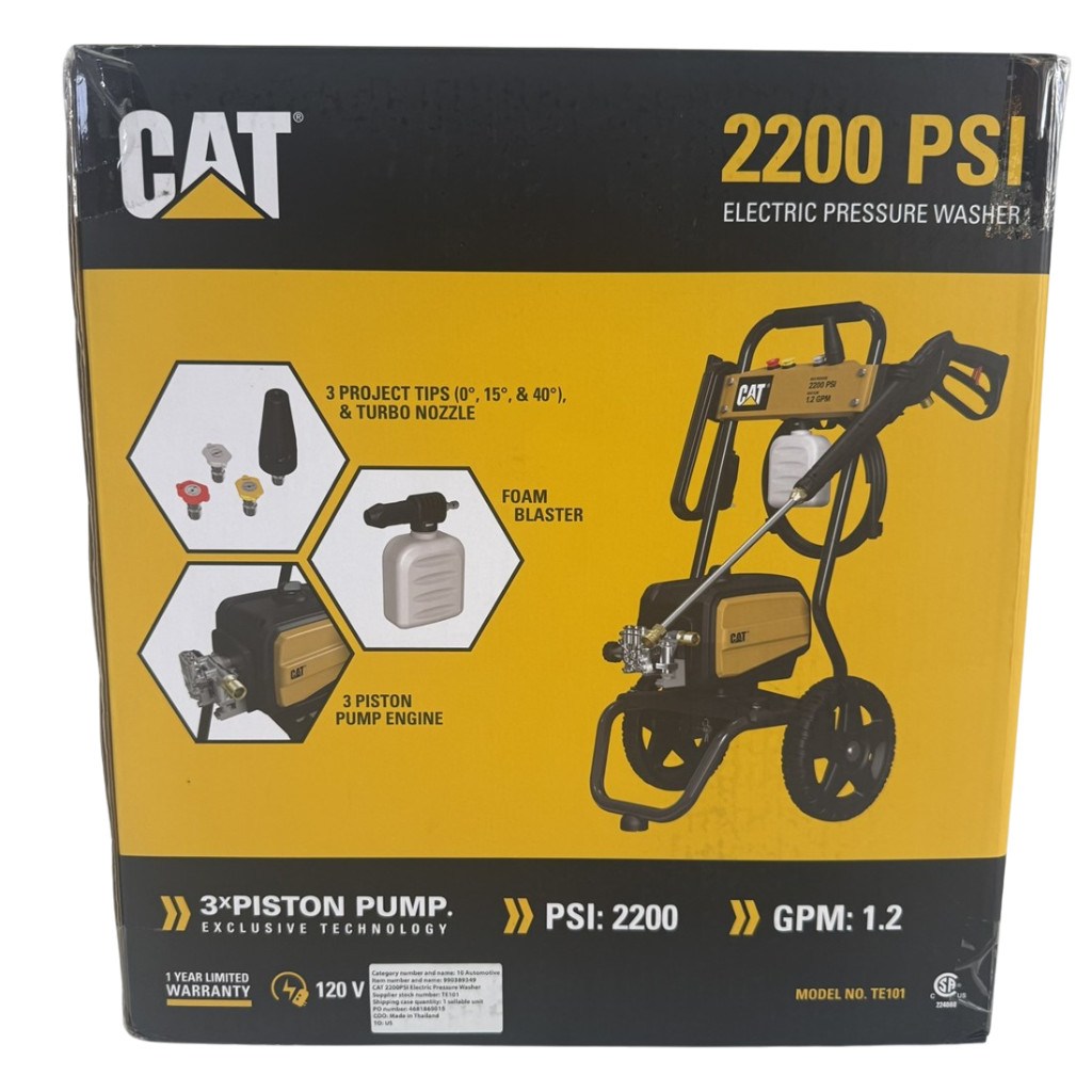 CAT Caterpillar NEW 2200 PSI Electric Pressure Washer Turbo Nozzle 3 Tip 1.2GPM