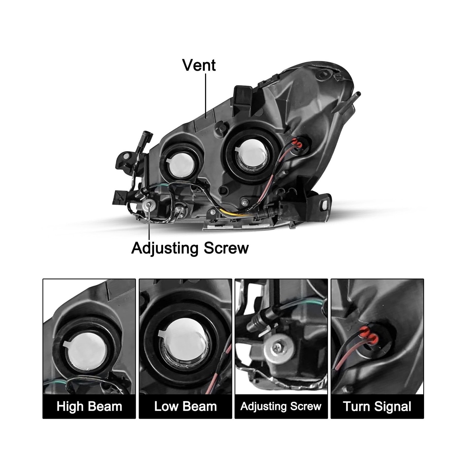SOCKIR Headlight Assembly with Bulbs Compatible with 2008-2012 Chevy Malibu 4…