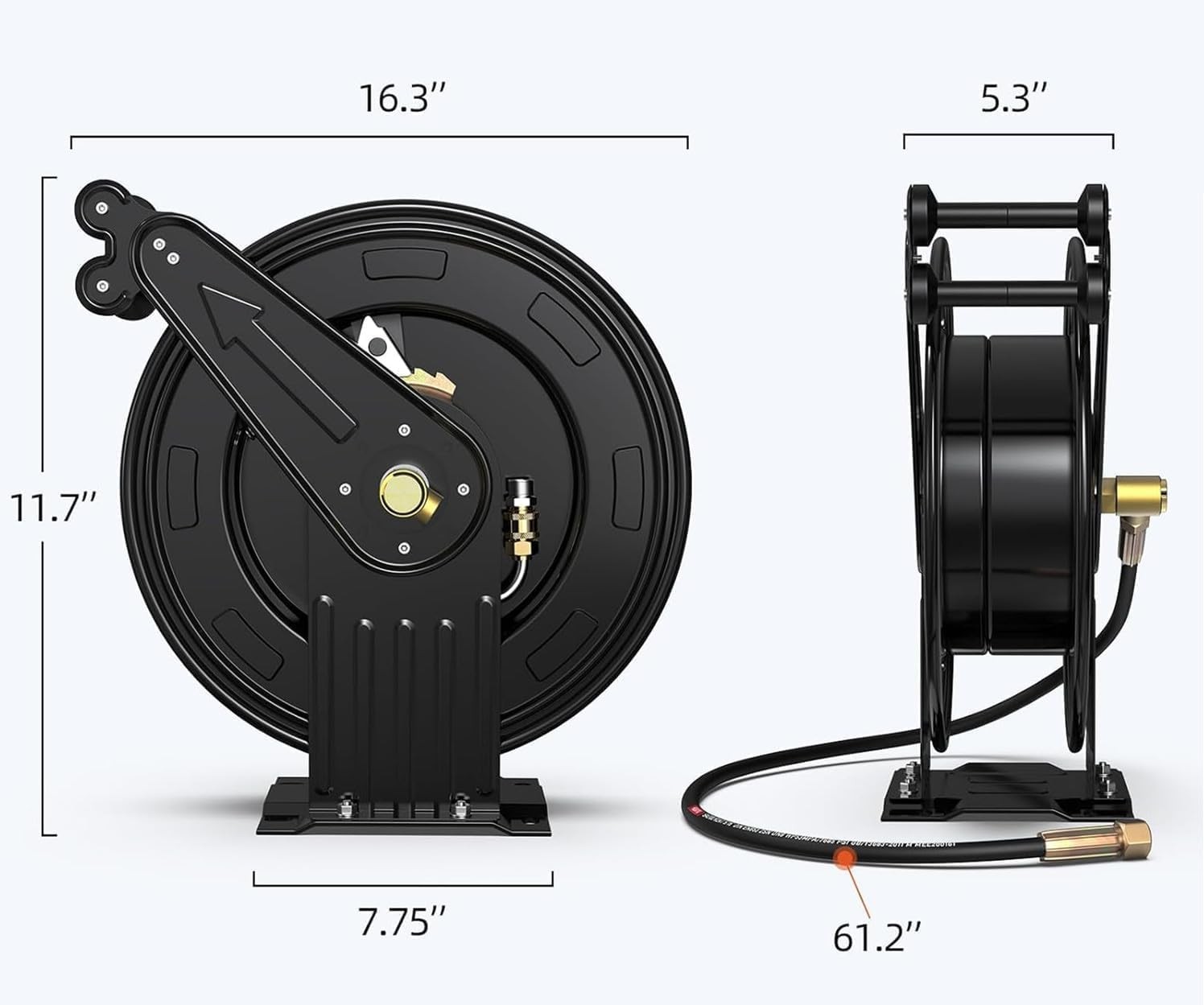 Heavy Duty 50ft Retractable Hose Reel for Oil/Air/Water 4000 PSI