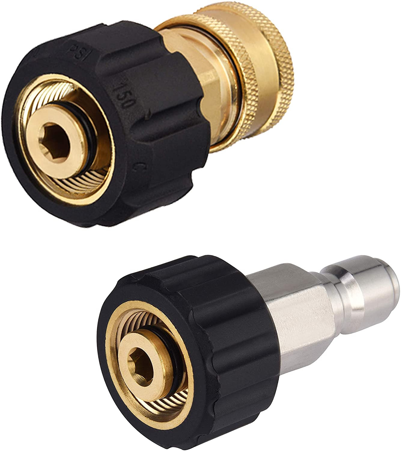 Pressure Washer Hose Adapter Set, M22 to 3/8 Quick Connect for Power Washer Hose