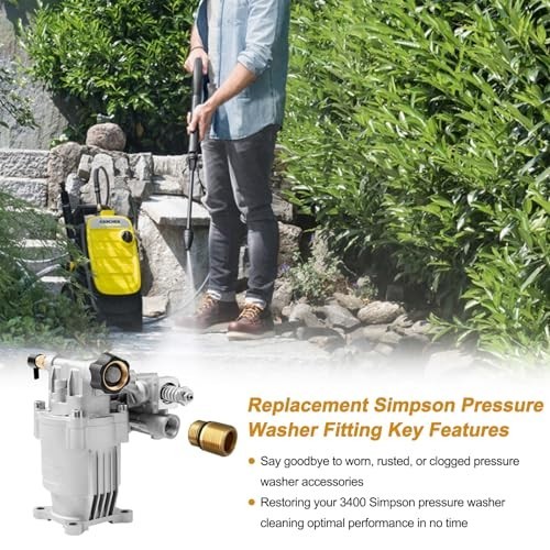 Pressure Washer Fitting M20 Male to M22 Male Brass Gold 3100 PSI Pump Adapter