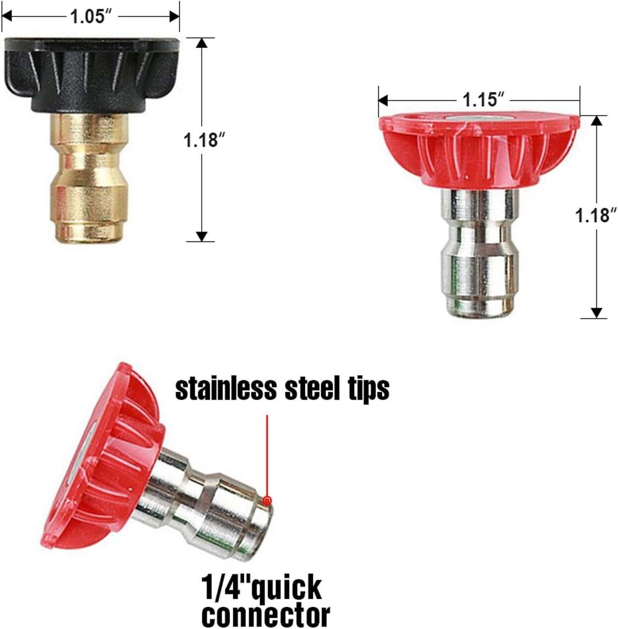 4.0GPM Pressure Washer Rotating Brass Turbo Nozzle Spray Tip 4000PSI 1/4″ Quick