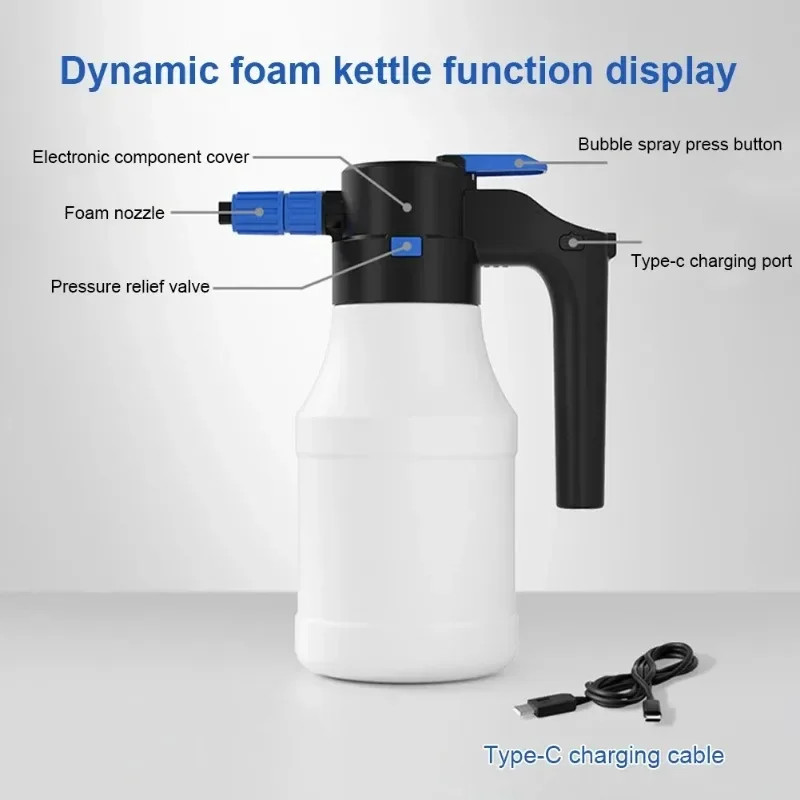 2300Mah USB Rechargeable Electric Snow Foam Sprayer – Car Wash Spray Bottle with