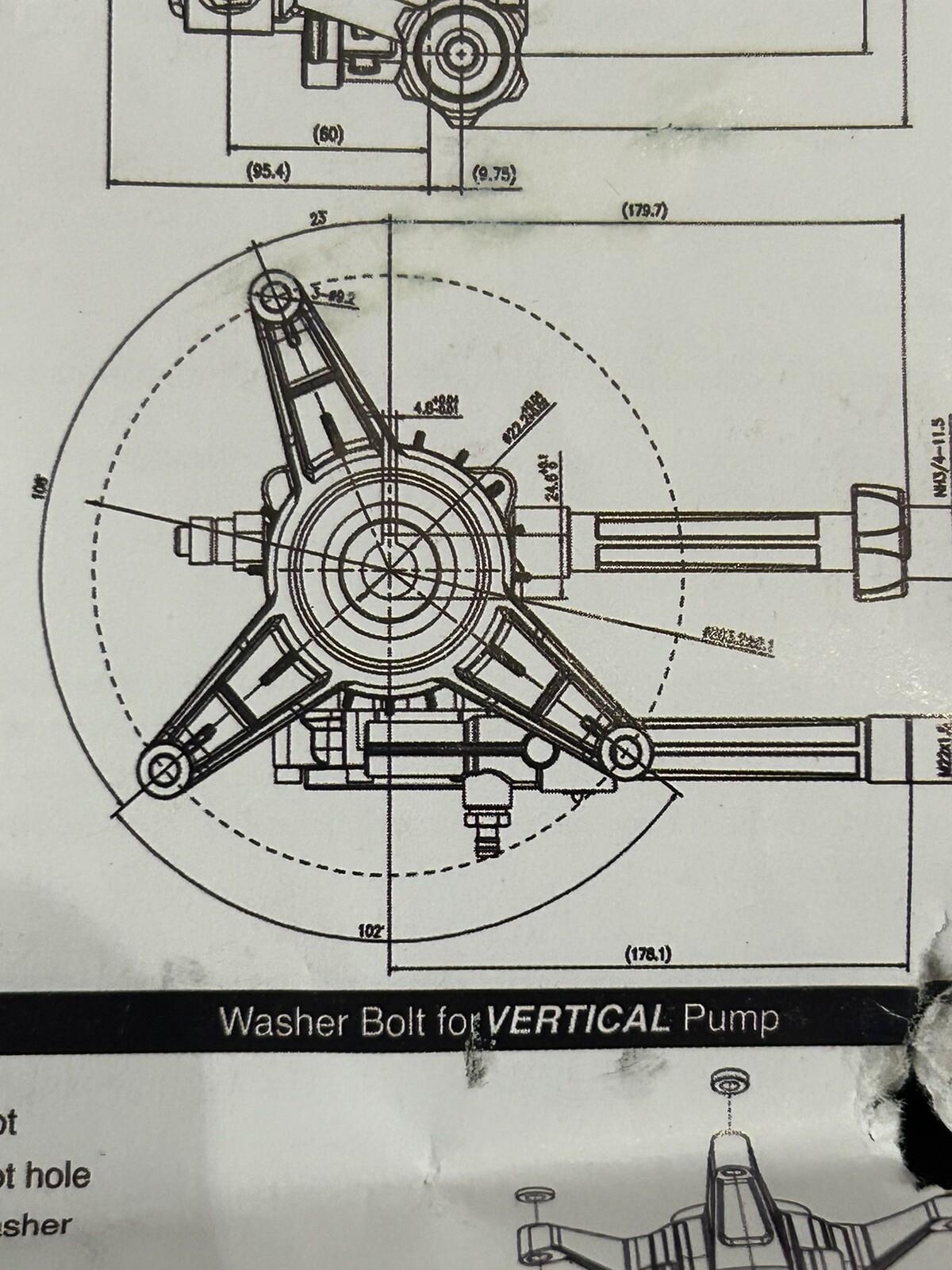 YAMATIC 7/8″ Shaft Vertical Replacement Pressure Washer Pump to 2500/170PCI/Bar