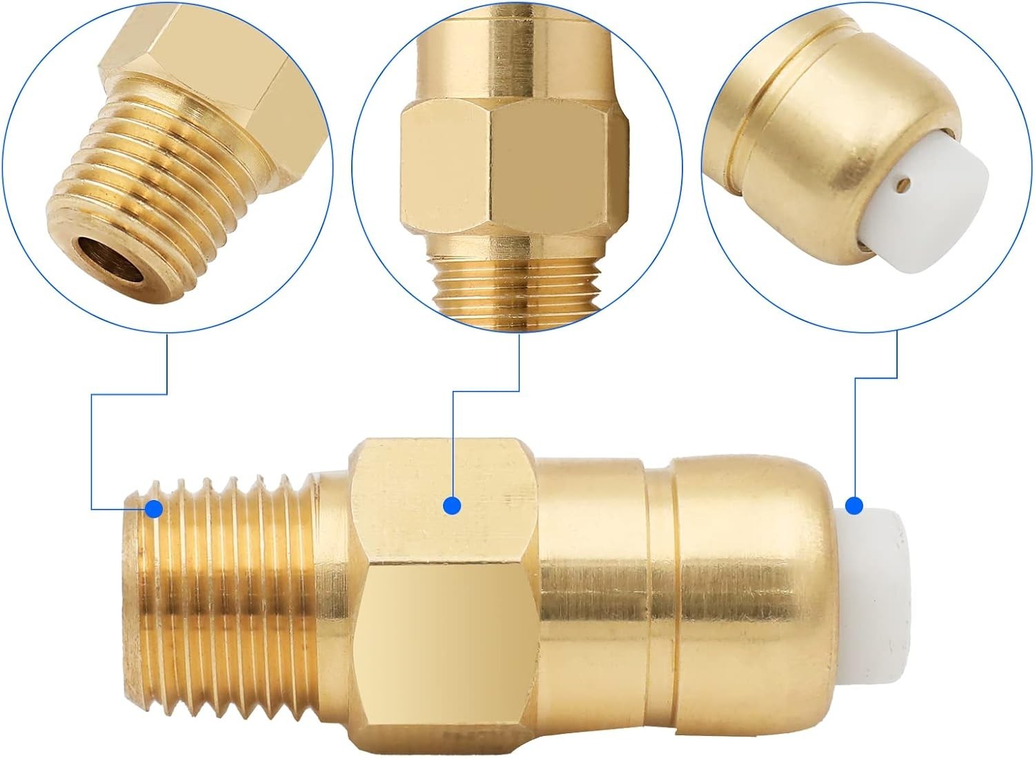 Heavy Duty 1/4″ NPT Thermal Relief Valve for Pressure Washer Protection – 4 Pack
