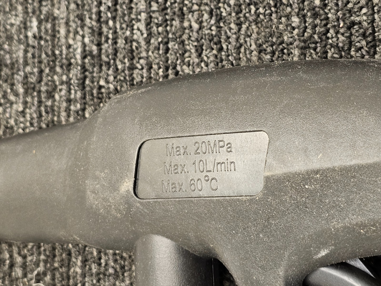 High Pressure Washer Spray Extended Gun Max 20MPa 10L/Min 60C Black