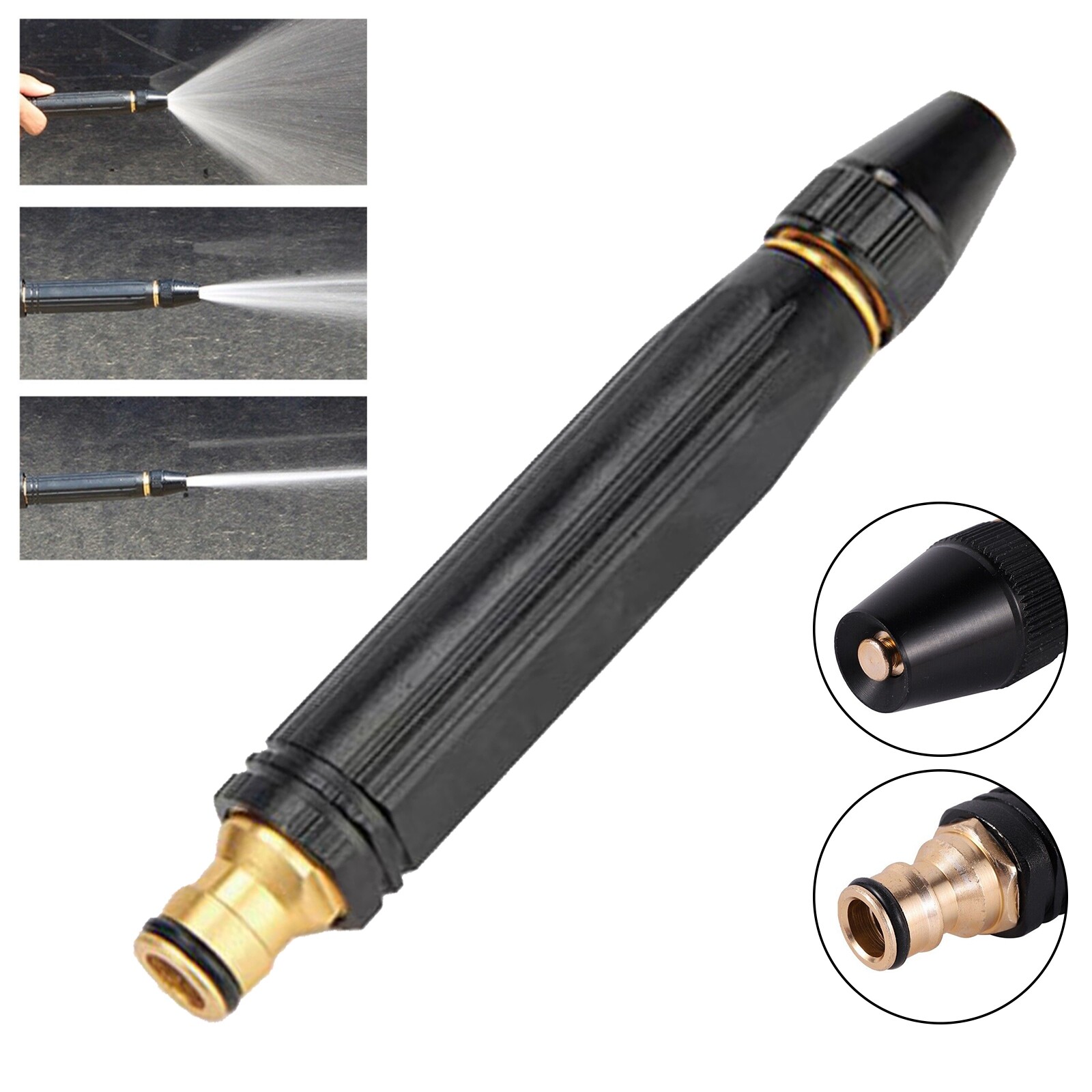 High Pressure Water Spray Gun Metal Brass Nozzle Car Garden Lawn Wash Hose Pipe