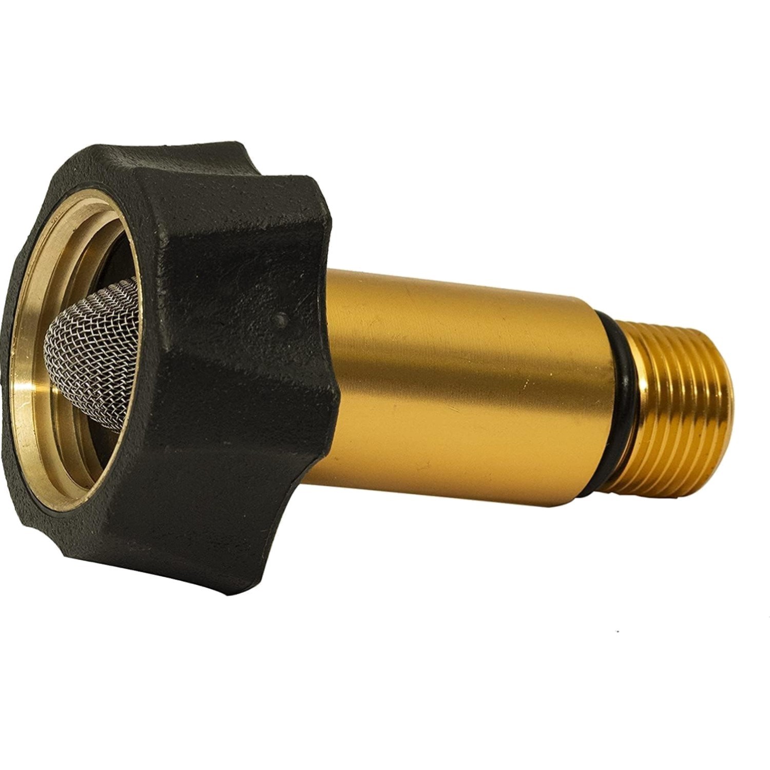 Water Inlet Fitting, 7110166, Anodized Aluminum, Brass, Gold