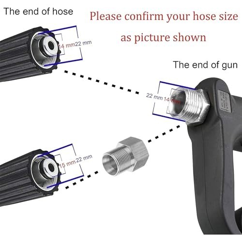 High-Pressure Washer Gun with Extension Wand, M22 Fitting, 5 Nozzle Tips, 4000 P