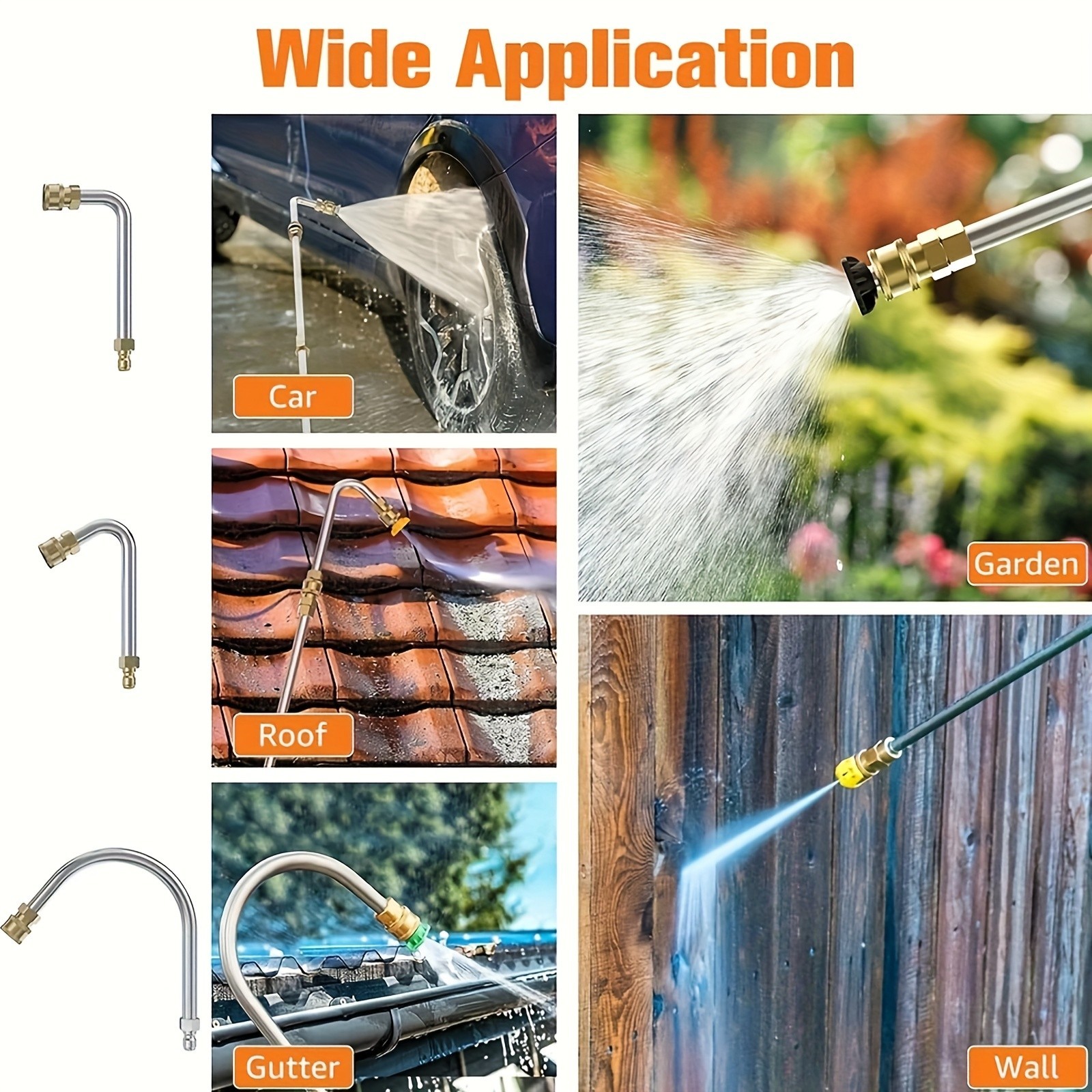 High Pressure Washer Wand Kit – Multi-Use for Roof, Car & Gutter Cleaning