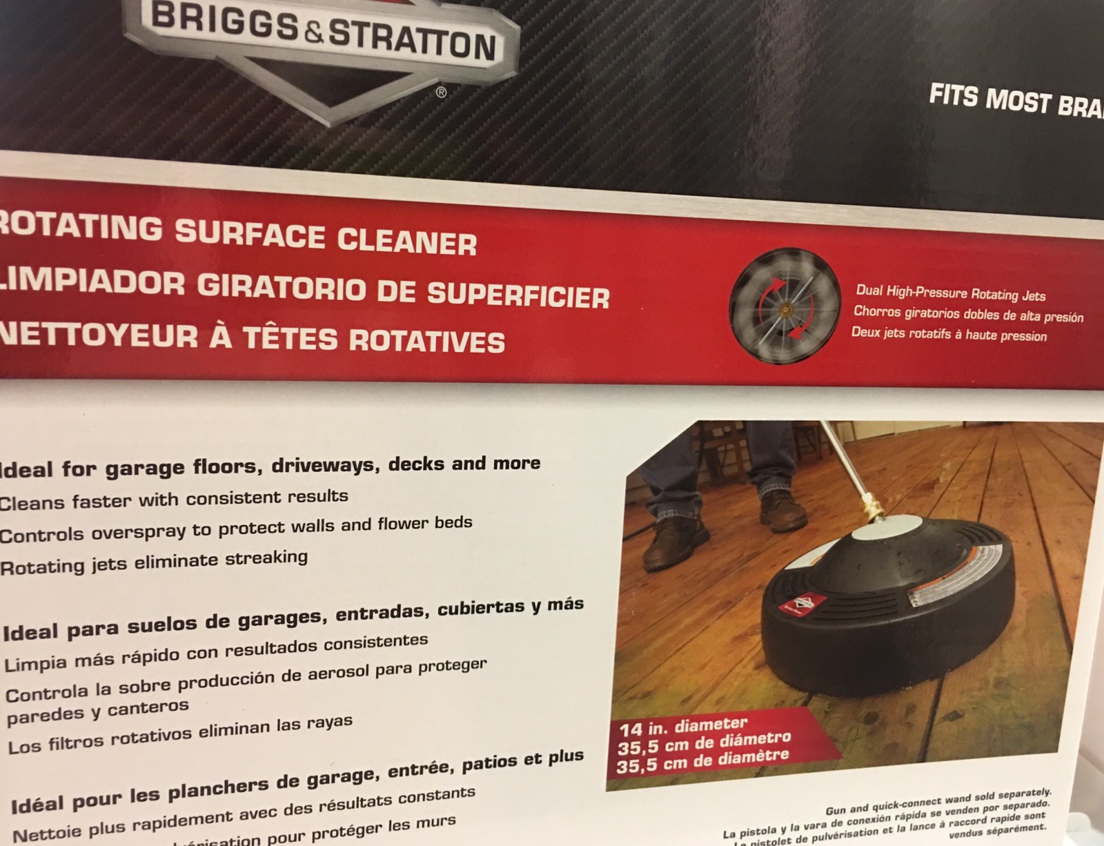 Briggs & Stratton, 14 -in Pressure Washer Rotating Surface Cleaner Scrubber