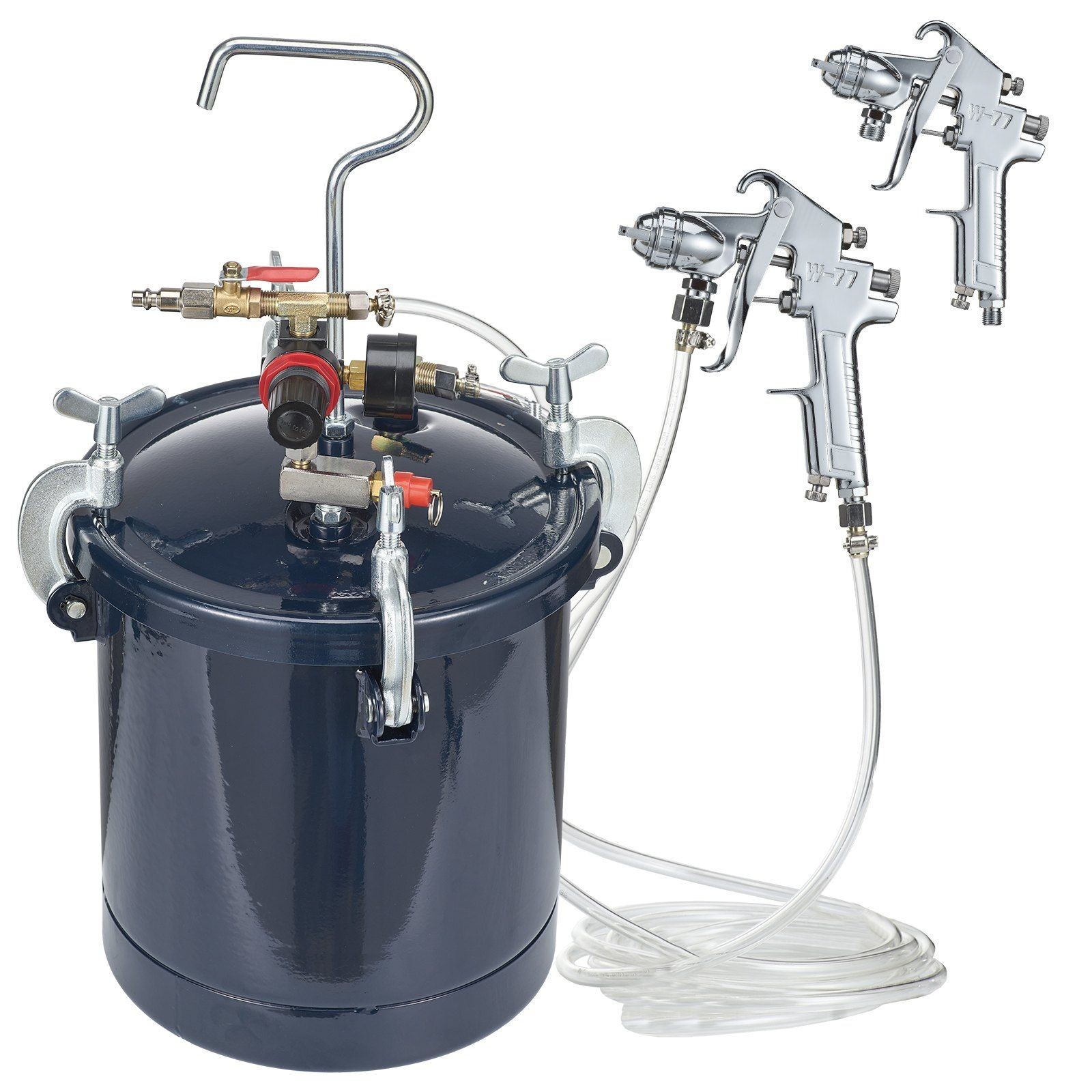 10L 60PSI Air Paint Pressure Pot with 1.5mm+4mm Nozzles and Two Guns