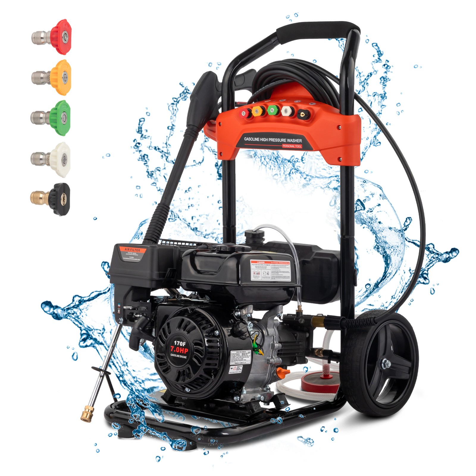 Gas Powered Foldable Pressure Washe 2700 PSI and 2.3 GPM 26Ft Reinforced Hose