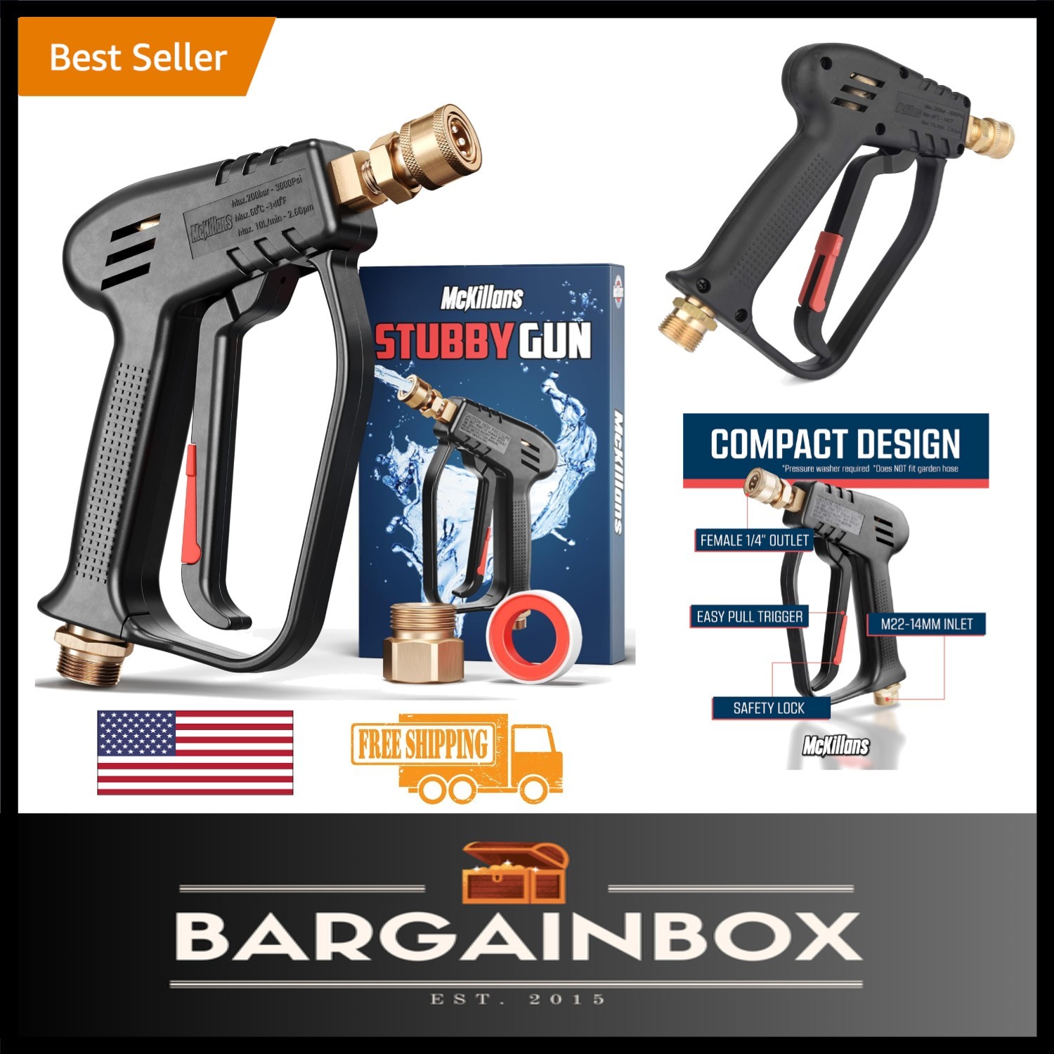 Stubby Pressure Washer Gun – Lightweight Design for Easy Handling and Control