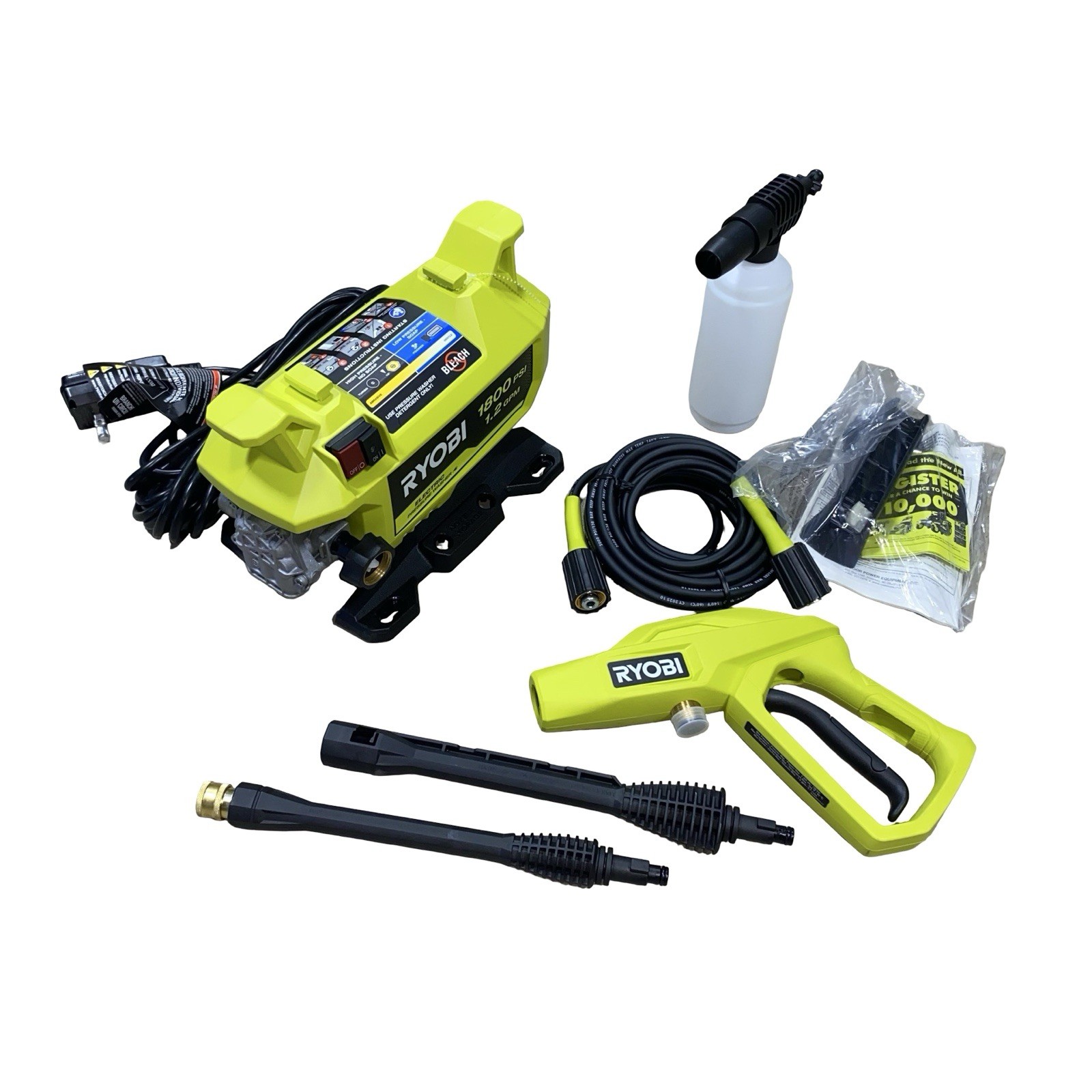 RYOBI 1800 PSI 1.2 GPM Cold Water Corded Electric Pressure Washer RY141803
