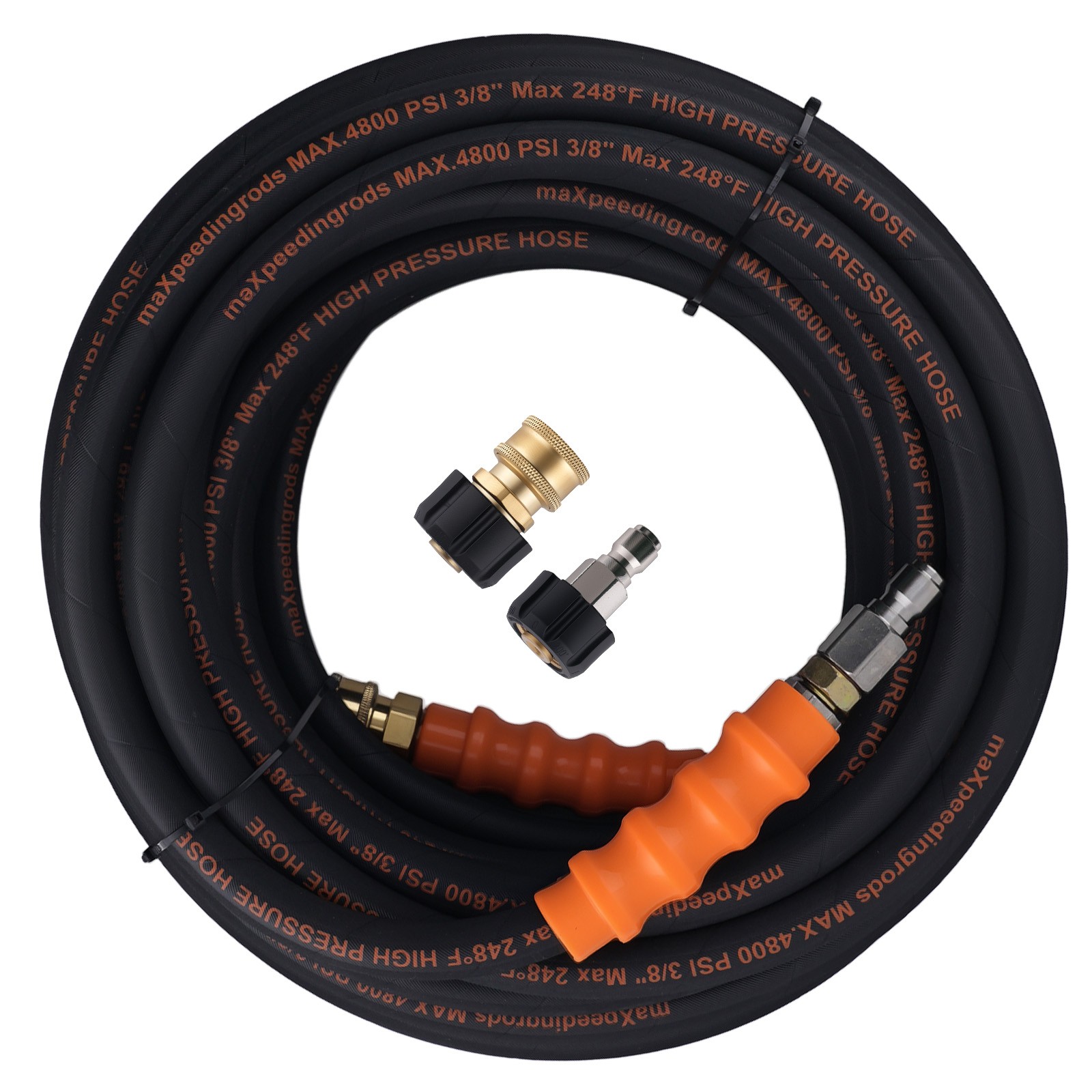 70FT 3/8″ Pressure Washer Hose 4800PSI Hot Cold Steel Wire Braid