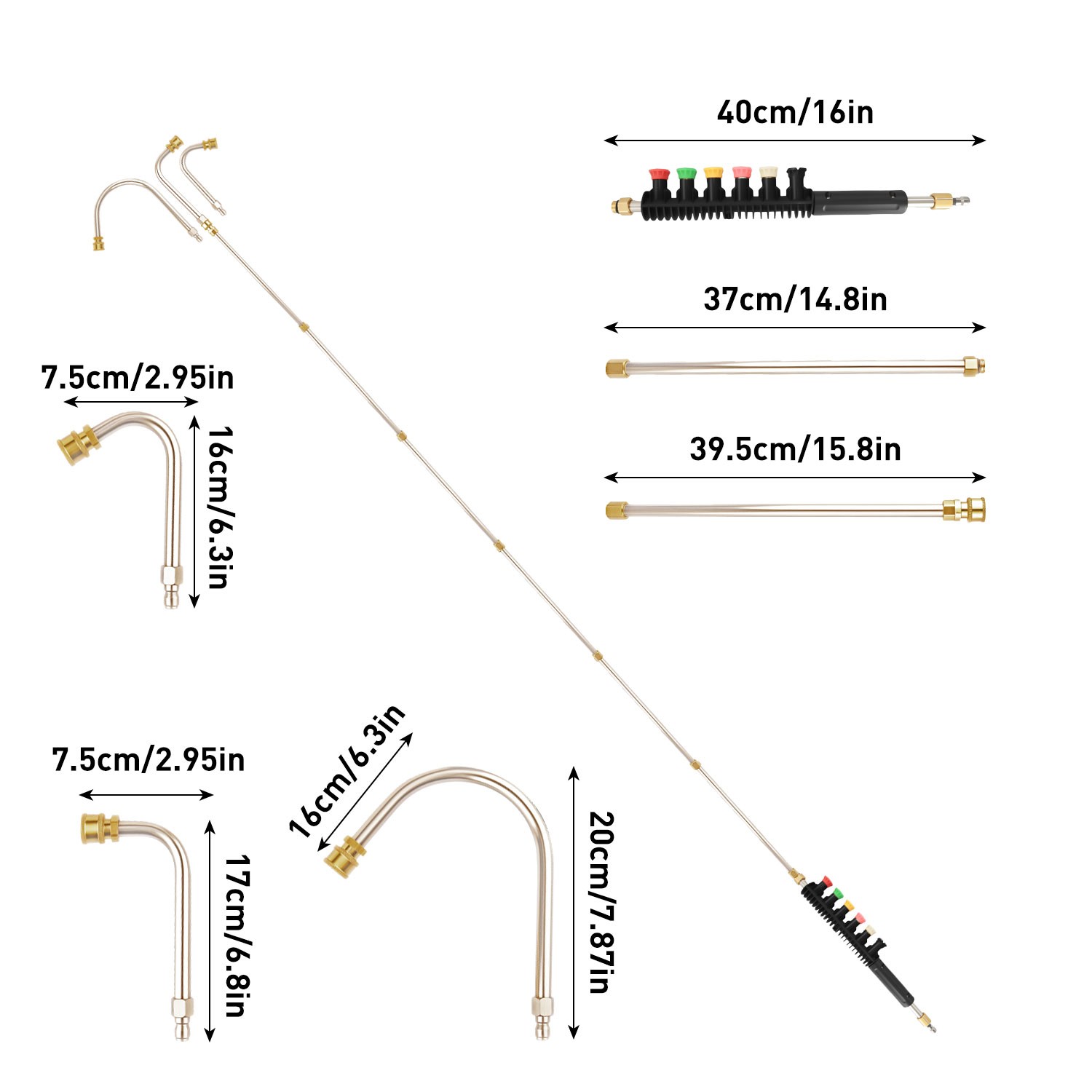 4000PSI High Pressure Washer Extension Wand Replace Lance Gutter Cleaner Nozzle