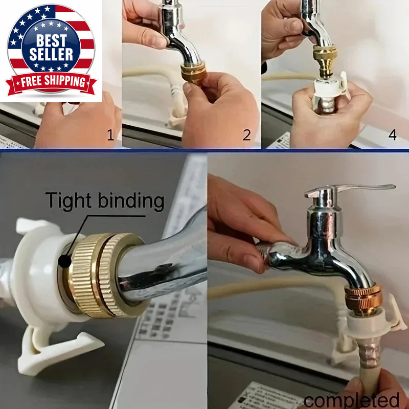Brass Faucet Tap Connector Mixer Hose Adaptor Quick Connecter 1/2 3/4 Copper Hos