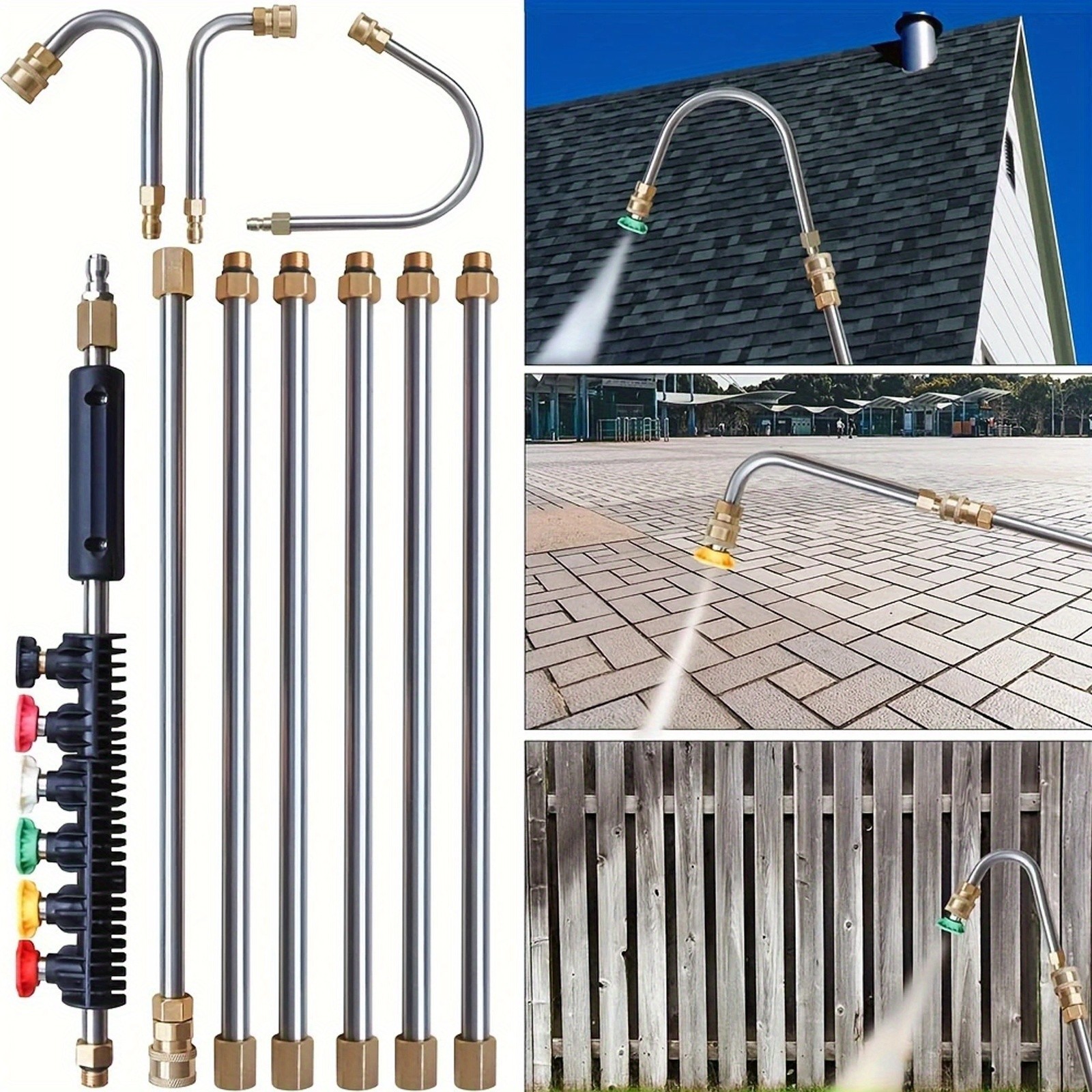 High Pressure Washer Wand Kit – Multi-Use for Roof, Car & Gutter Cleaning