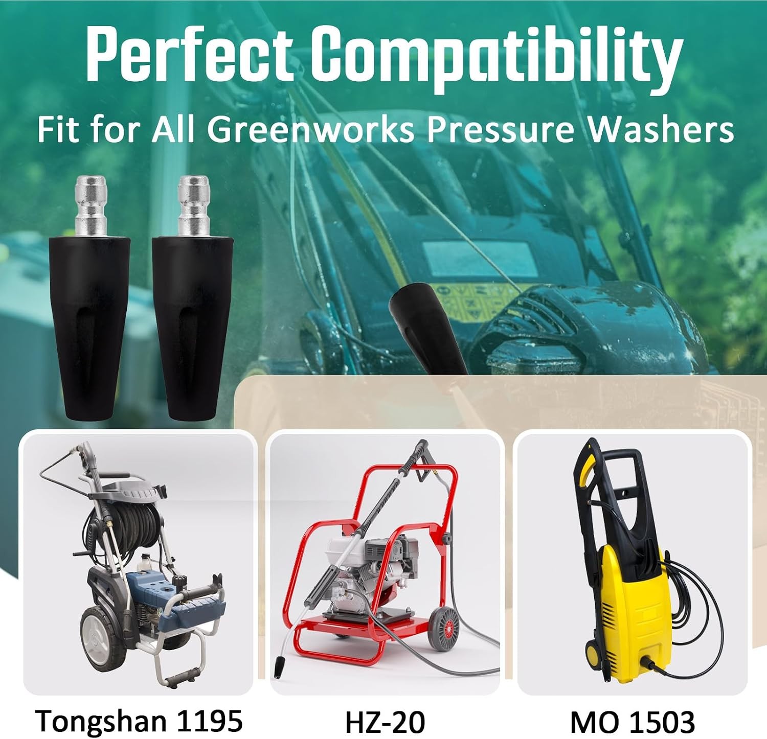 Pressure Washer Turbo Nozzle 2000 PSI Greenworks 1/4″ Quick 2Pk