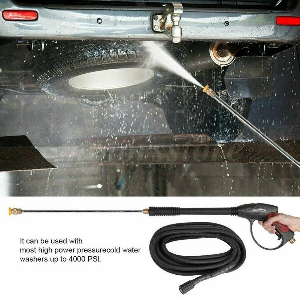 High Pressure 4000PSI Car Power Washer Gun Spray Wand Lance W/5 Nozzle+Hose Kit