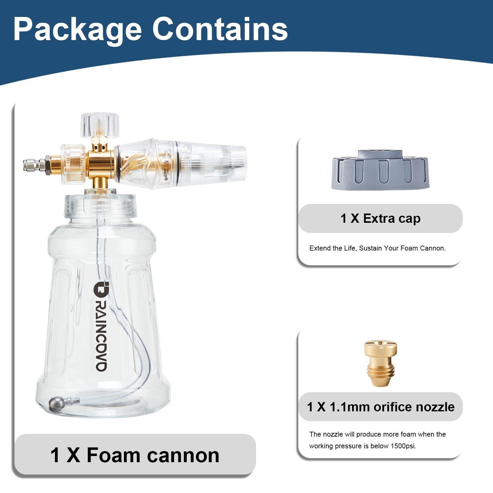 Raincovo Foam Cannon for Pressure Washer Snow Clear Foam Cannon for Car Wash …