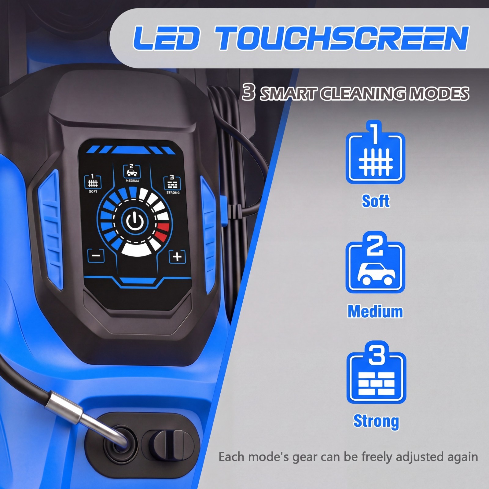 Pressure Washer 4500PSI 3.8GPM, 15-Level Touchscreen, Soap Tank, for Outdoor