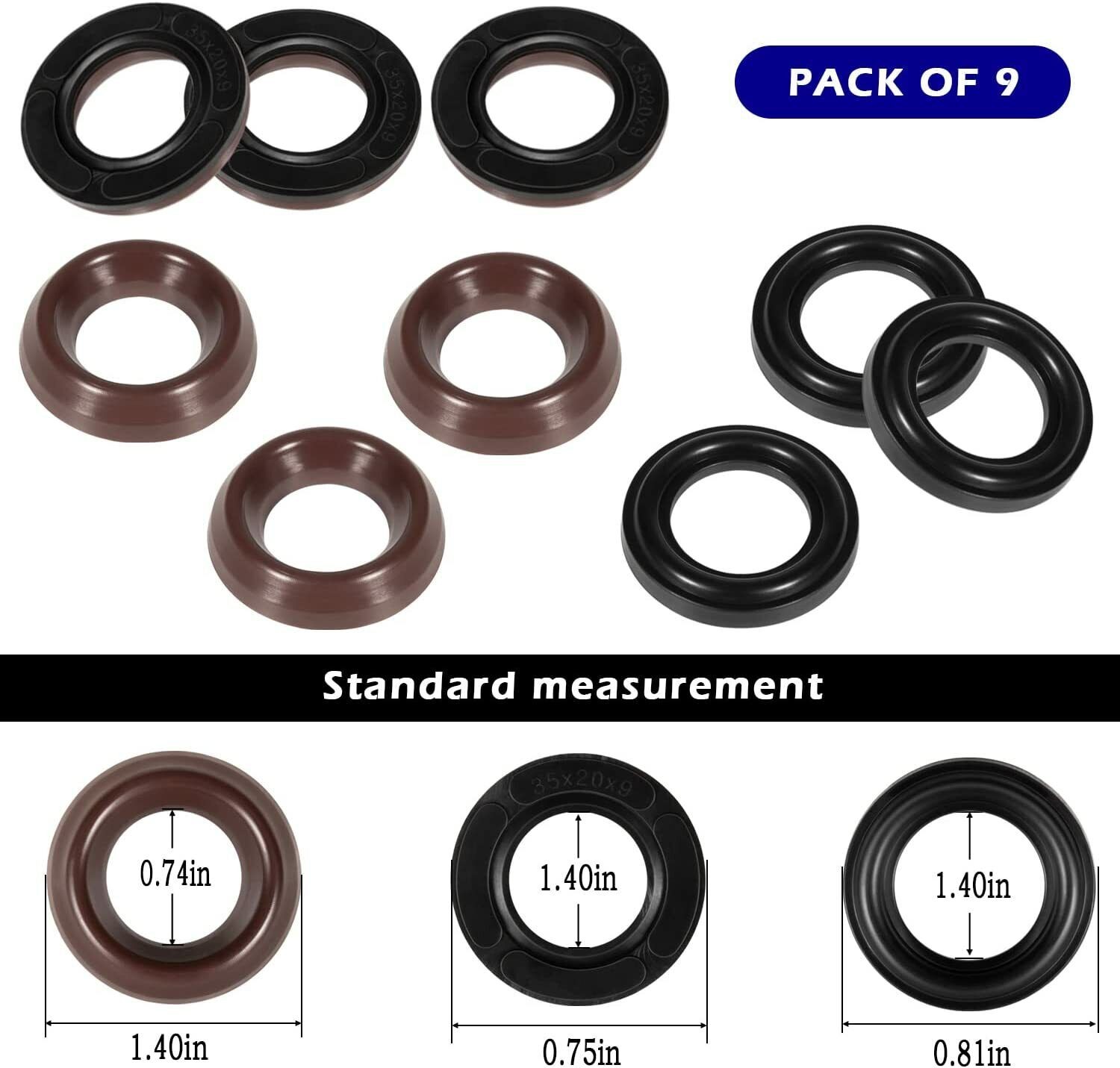 General Pump Kit 69 PACKING KIT 20mm, Repair Kit fits GP K69 Interpump (3 sets)