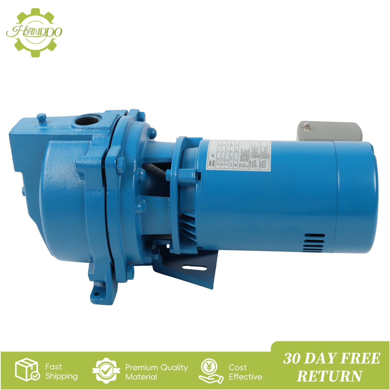 J5S Shallow Well Jet Pump 1/2 HP 16.5 GPM, Cast Iron, 115/230V Dual Voltage