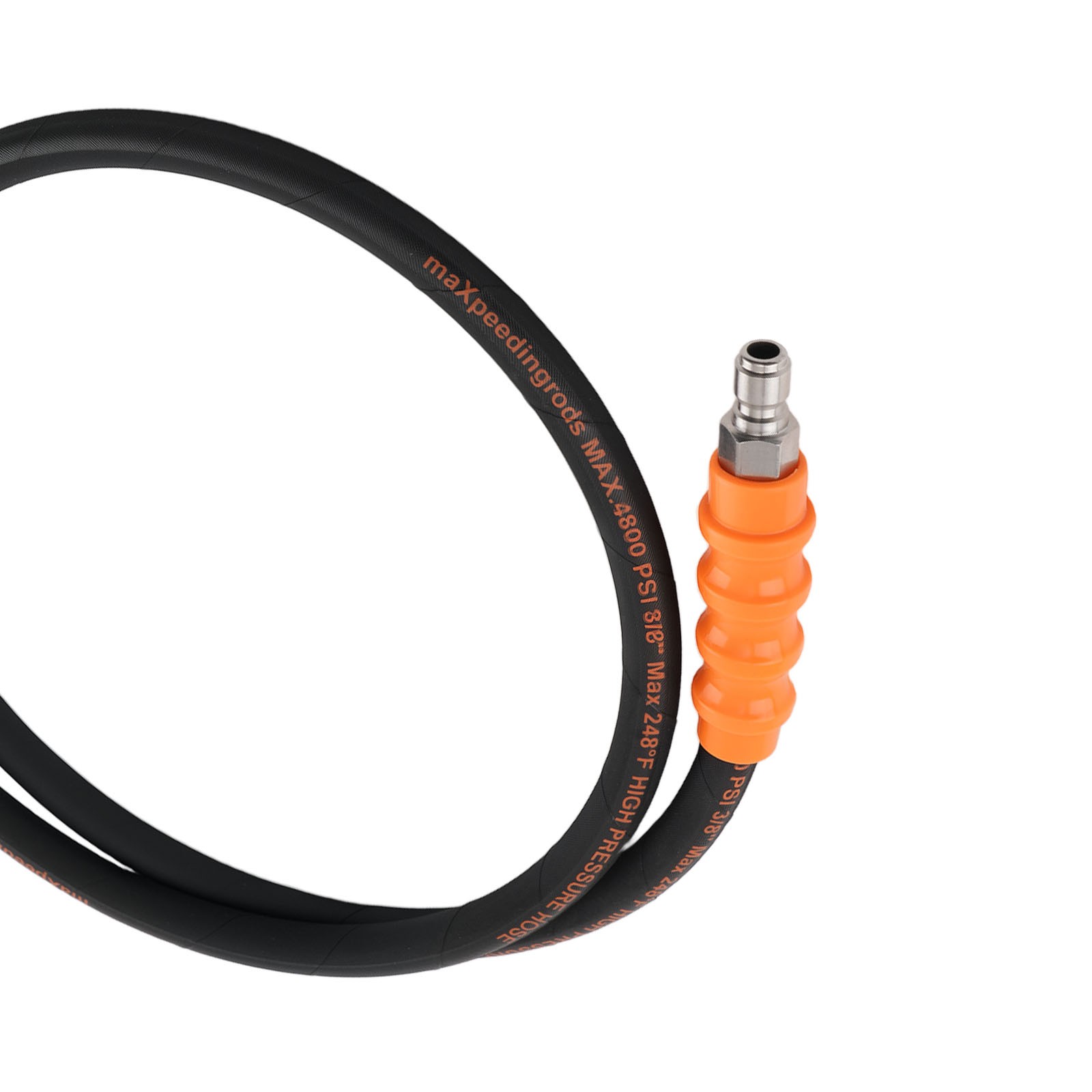 5FT 3/8″ Pressure Washer Hose 4800PSI Quick Connector Steel Wire Braided Rubber