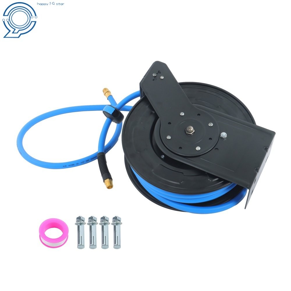 1/2″ x50′ Wall Mount Auto Rewind Hose-Reel Heavy Duty Steel Air Rubber Hose Reel