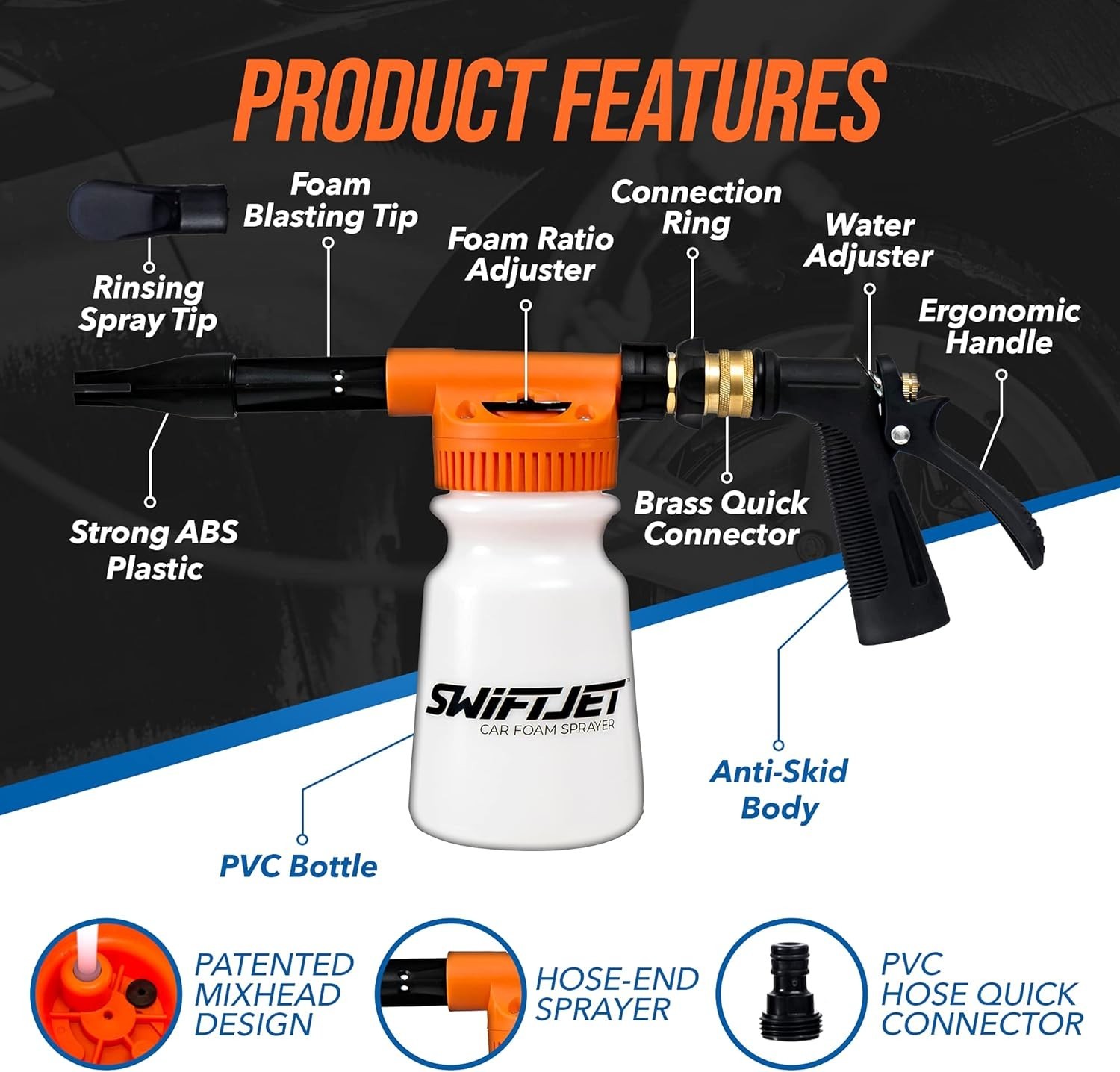 Ultimate Car Wash Kit: Foam Gun, Microfiber Mitt, and Garden Hose Attachment