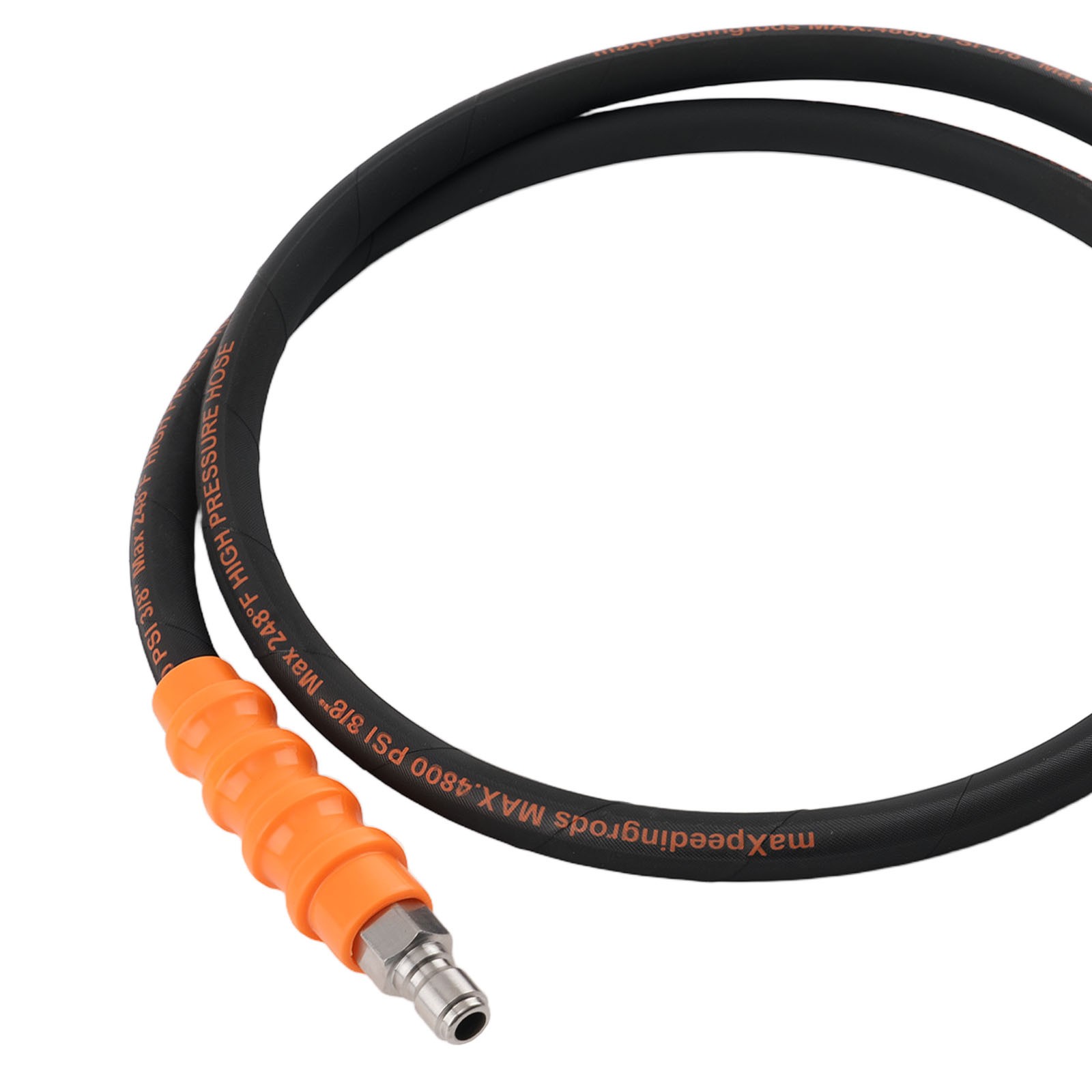 3/8″ Pressure Washer Hose 5FT 4800 PSI Heavy Duty Steel Braided Black Rubber