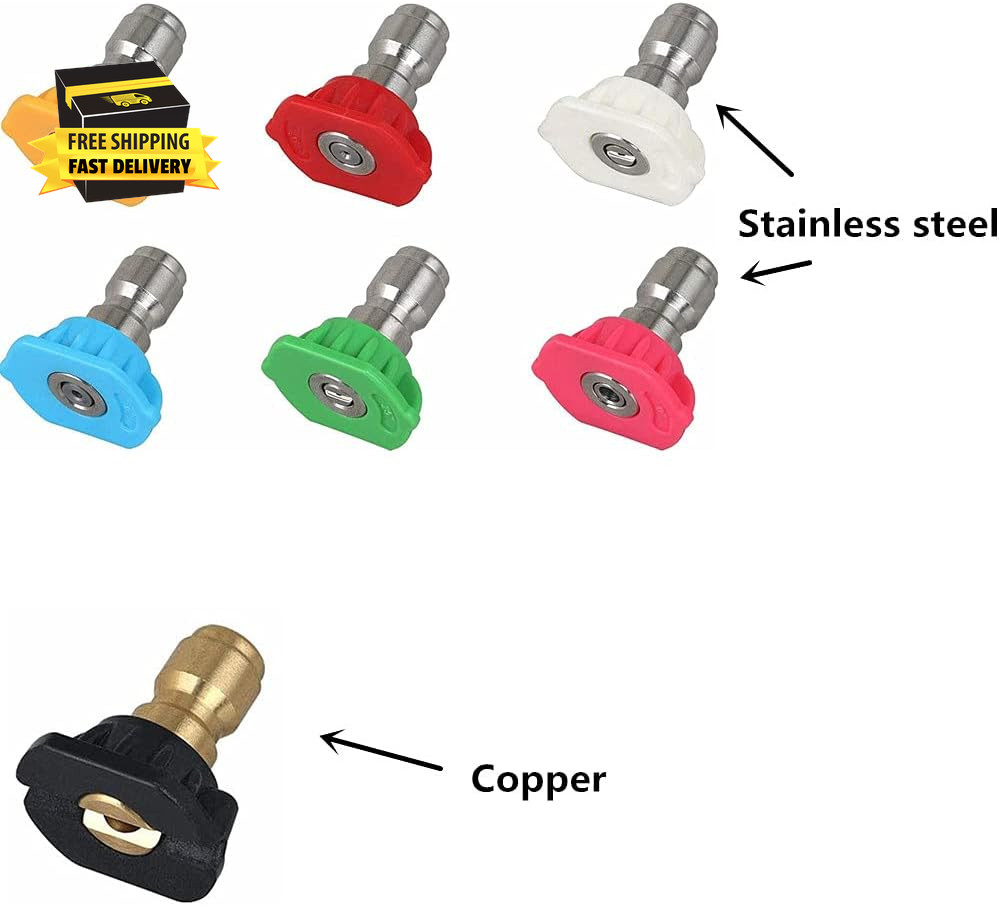 7 Pieces Pressure Washer Spray Nozzles Tips Set 1/4Inch Quick Connect – 2.5 GPM
