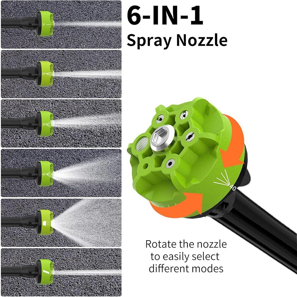 725 PSI Cordless Electric Pressure Washer Gun w/16.4-ft High-pressure Hose