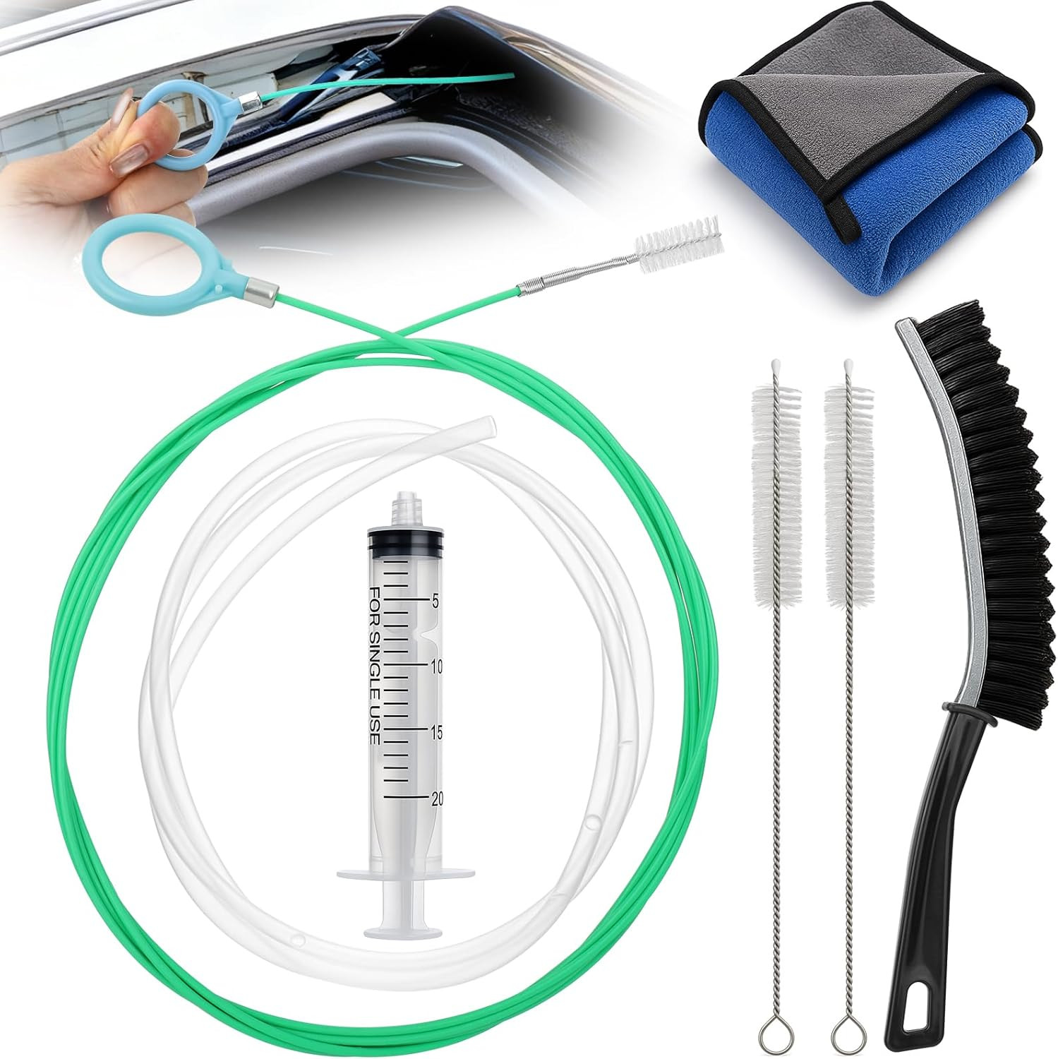 XANGNIER Upgraded Auto Sunroof Drain Cleaning Tool,118in Extra Long Flexible Car