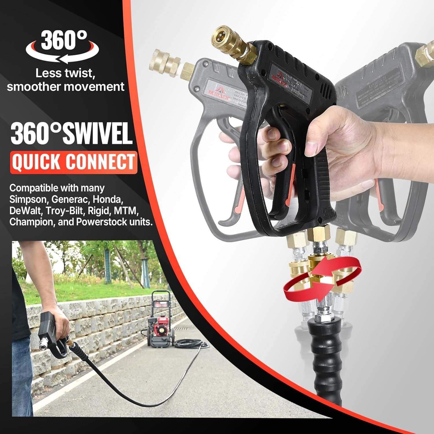 YAMATIC 3 8 Pressure Washer Hose 100 Ft 4000 PSI Steel Braided