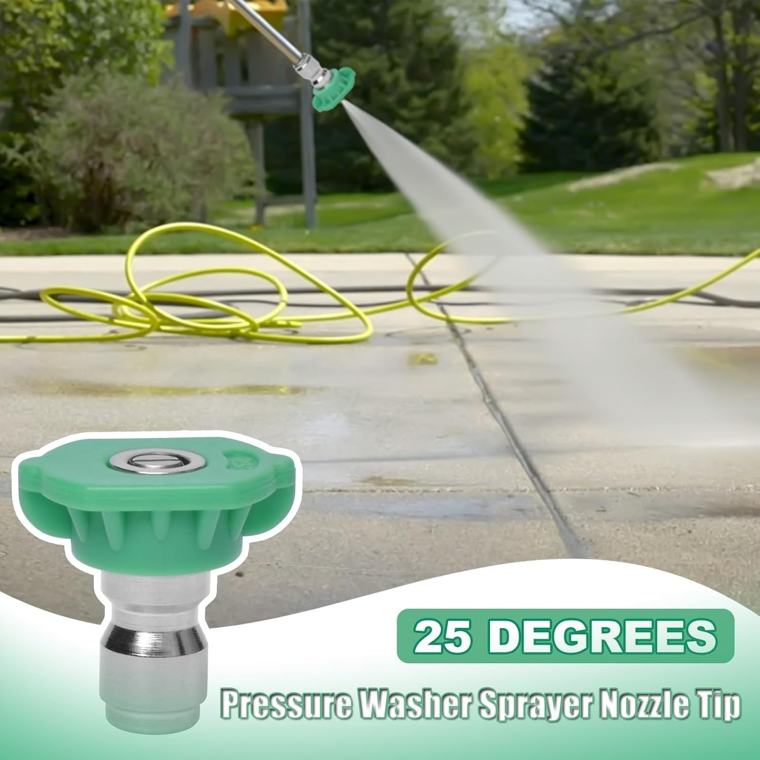 25 Degree Pressure Washer Nozzle Tips, 1/4 Inch Quick Connect, 6 Pack