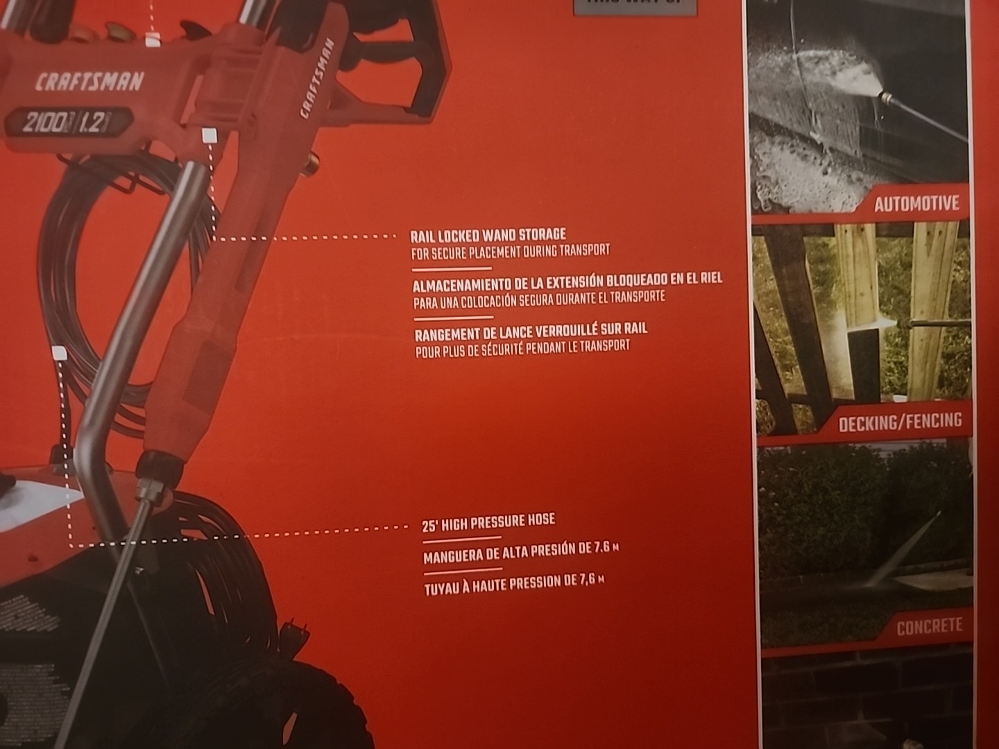 Craftsman 2100 Max Psi 1.2 Gpm Electric Cold Water Pressure Washer CMEPW2100