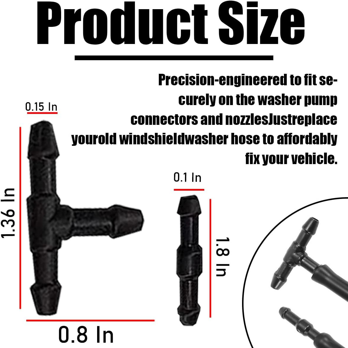 Windshield Washer Hose Kit 4 Meter Wash Fluid Tubing with 12 Pcs Hose Connectors