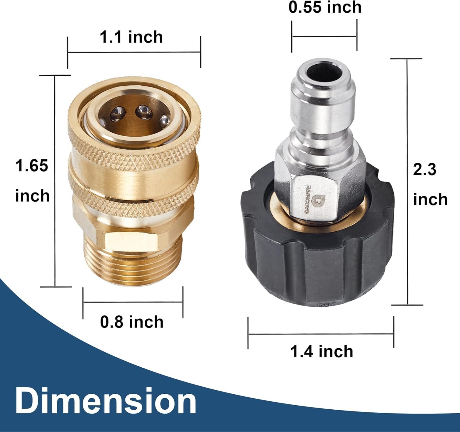 High-Precision M22 14mm to 3/8 Inch Pressure Washer Adapters – Quick Connect Set