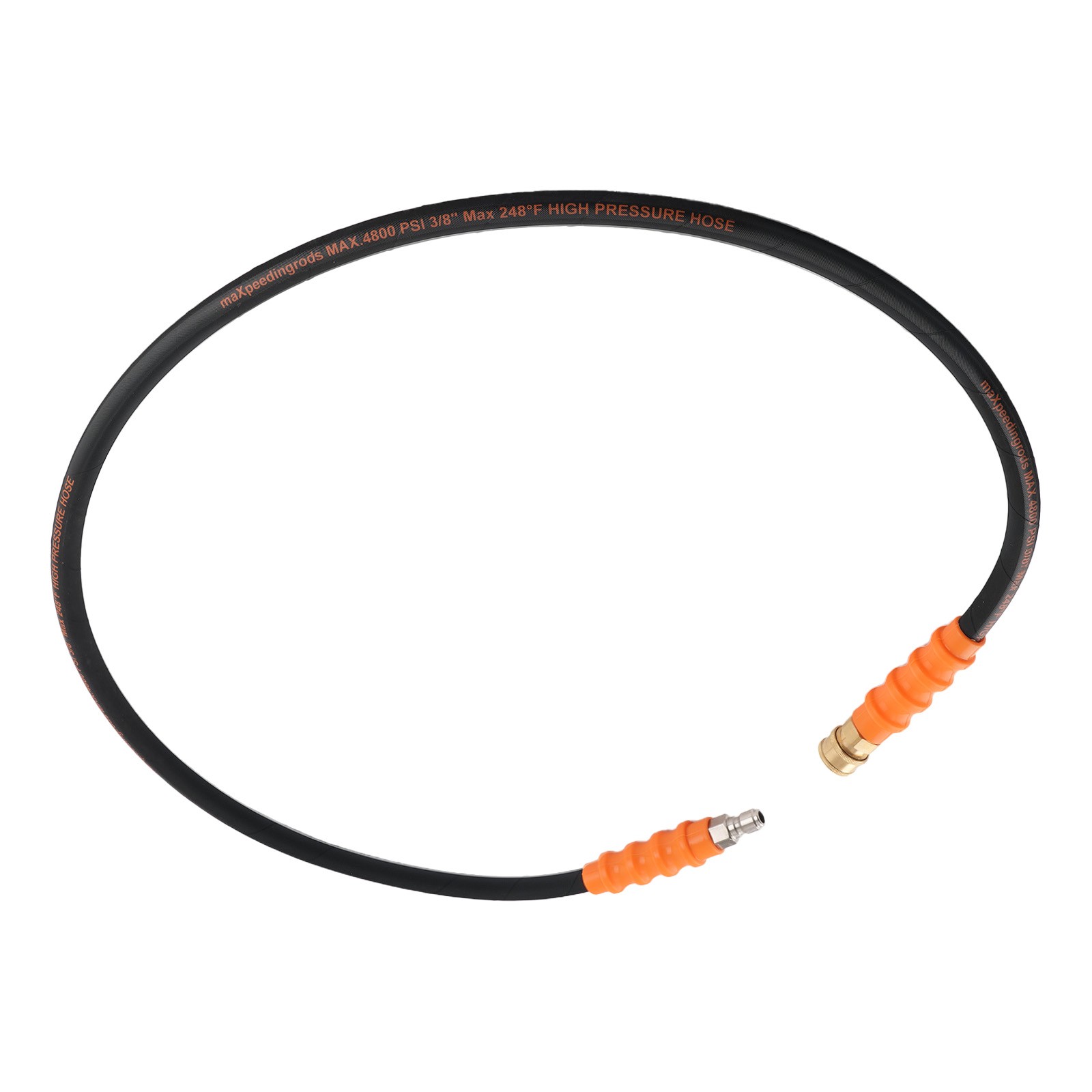 5FT 3/8″ Pressure Washer Hose 4800PSI Quick Connector Steel Wire Braided Rubber