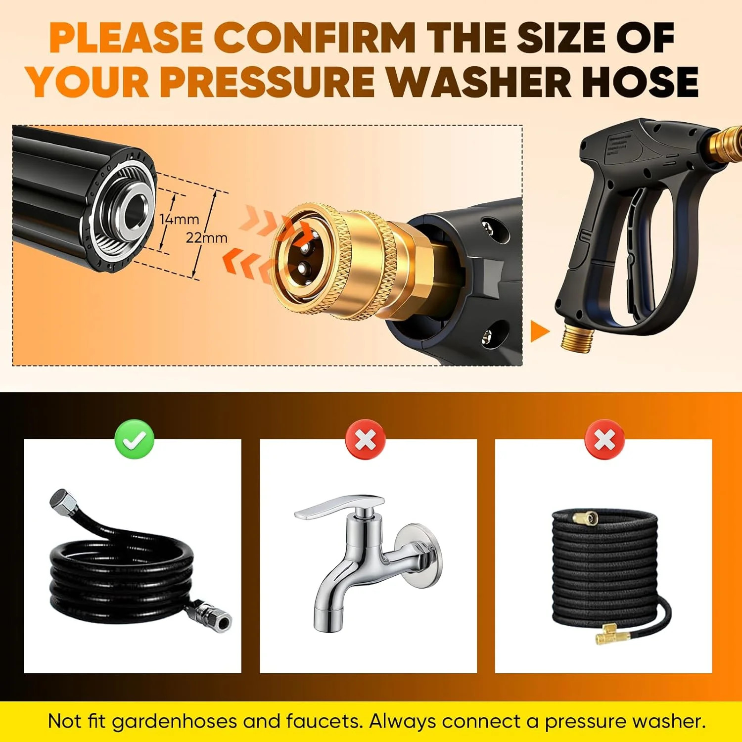 Saker Foam Cannon Dual Connector Accessory for Pressure Washer Kit,with Dual-Pur